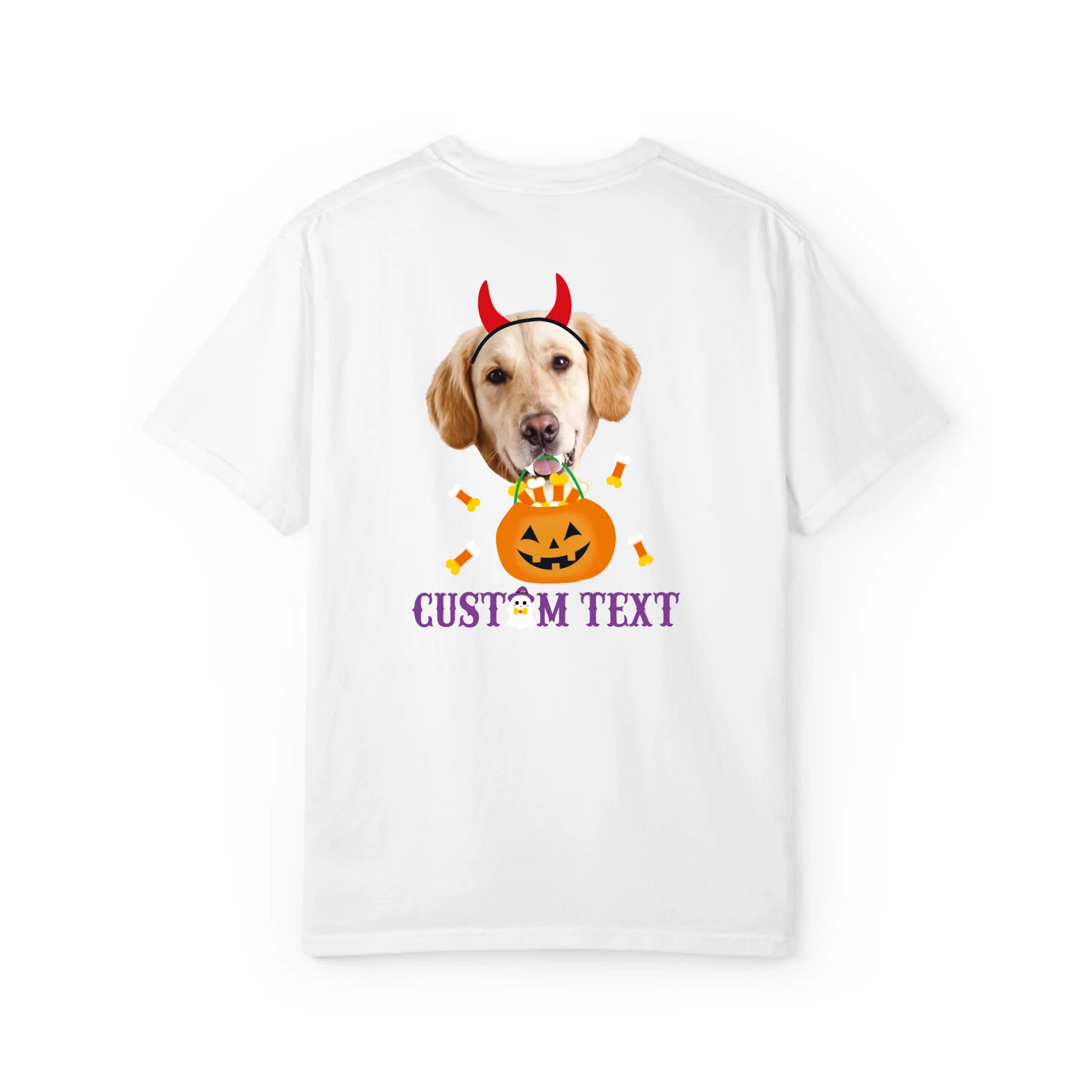 Custom Halloween Devil Horns Pet T-Shirt