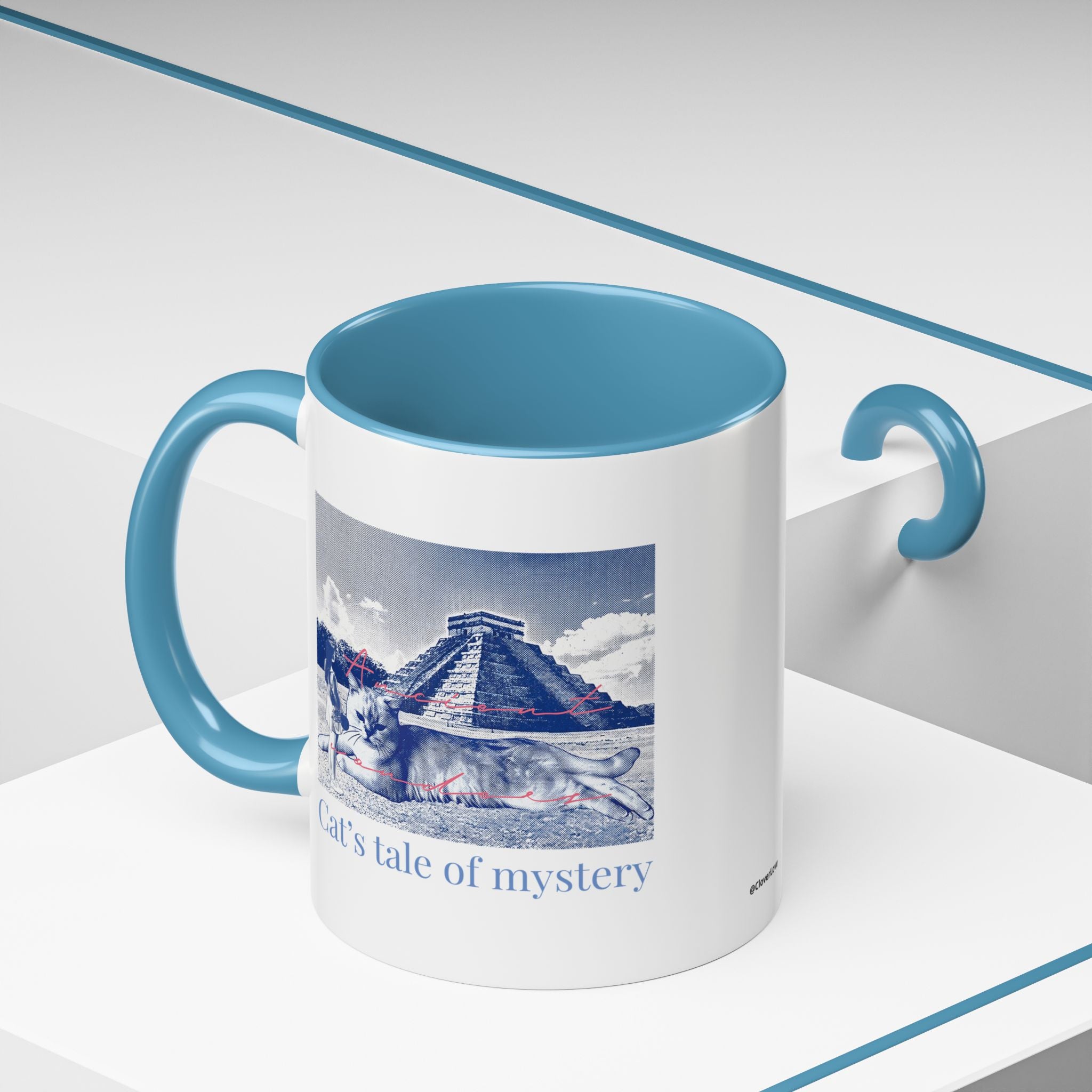 Chichen Itza Cat Travel Mug - Mexico Landmark Coffee Cup for Cat Lovers
