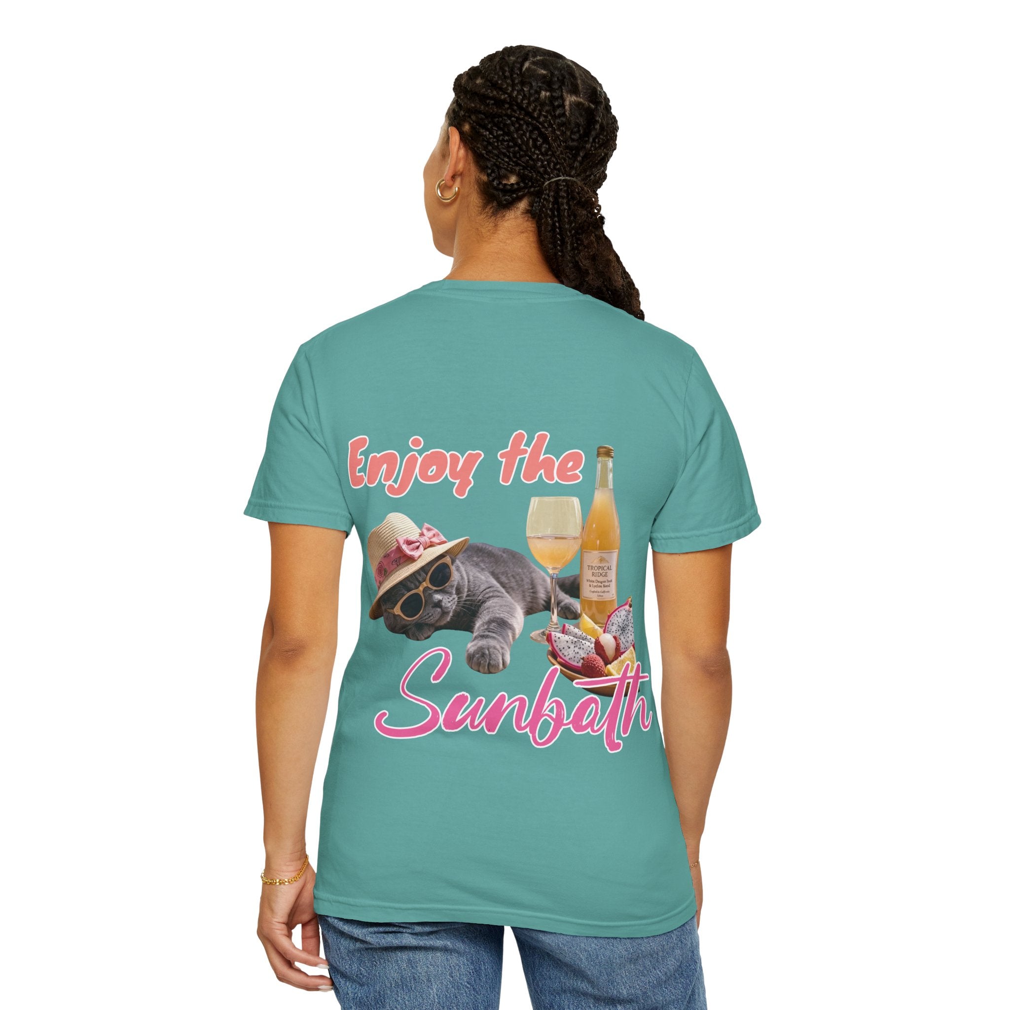 Custom Cat Vacation T-Shirt - Beach Sunbath Cat Lover Gift