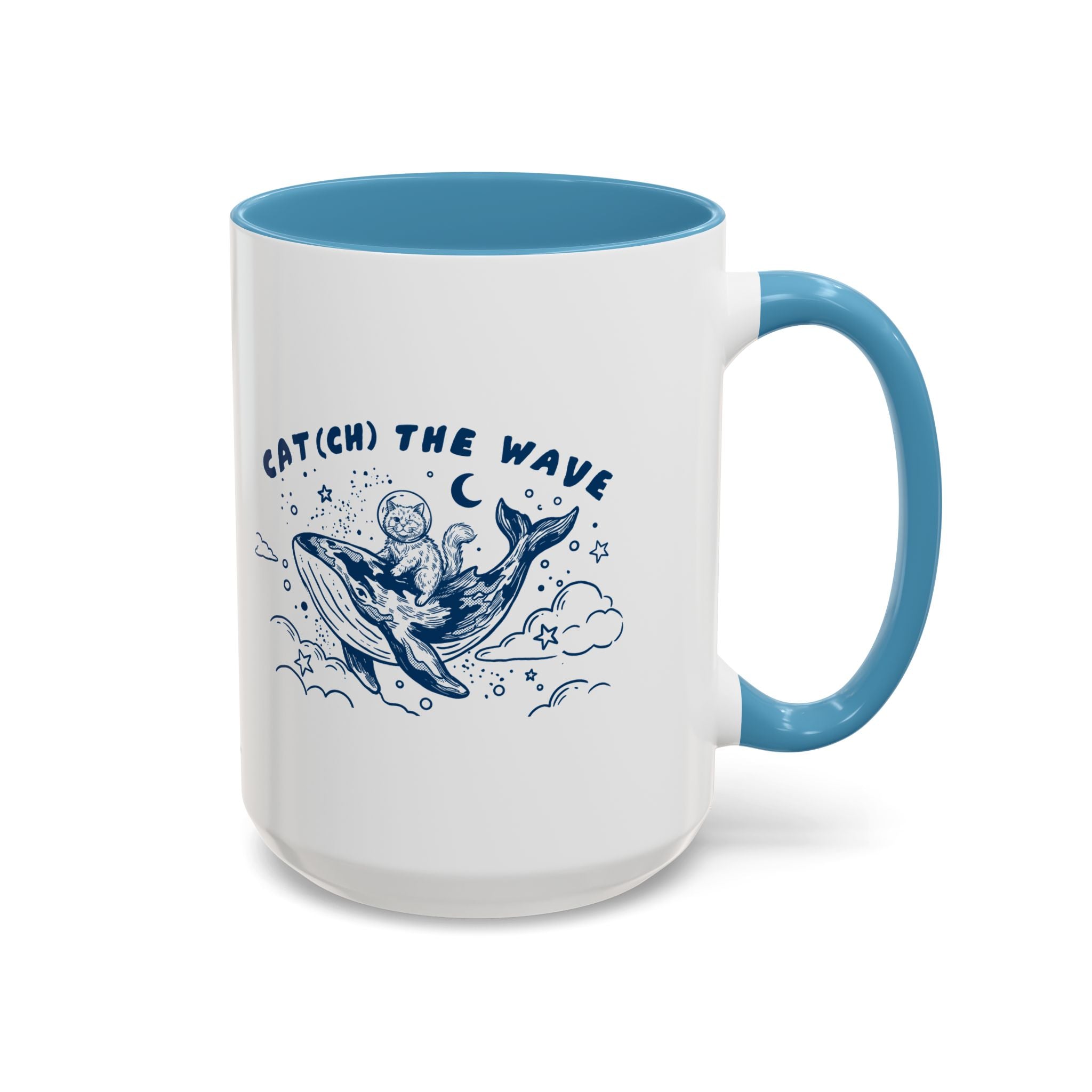 Cat's Wave Adventure Mug - Cute Cat Whale Ocean Coffee Cup