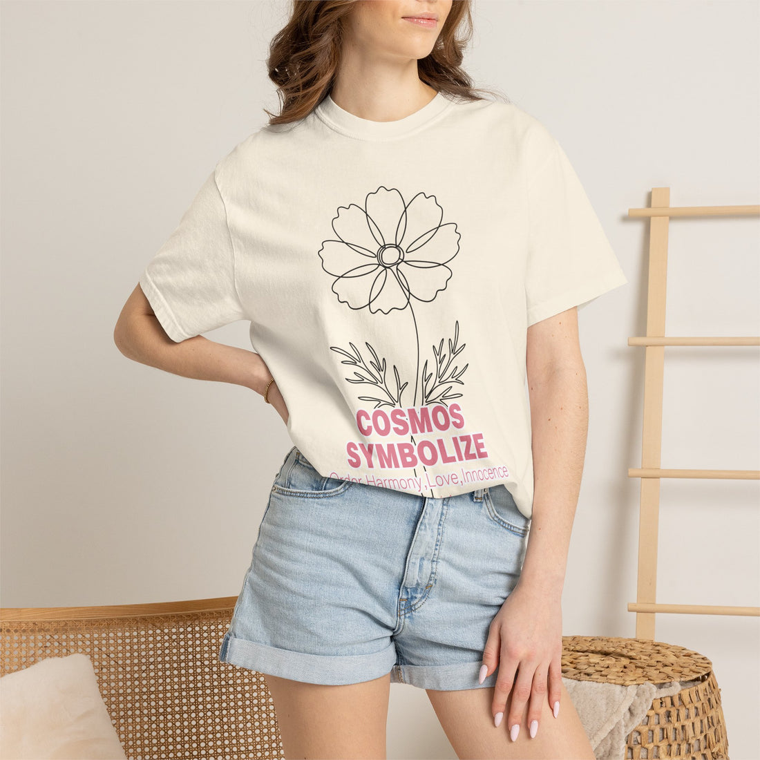 Cosmos Flower T-Shirt - Botanical Graphic Shirt for Flower Lovers
