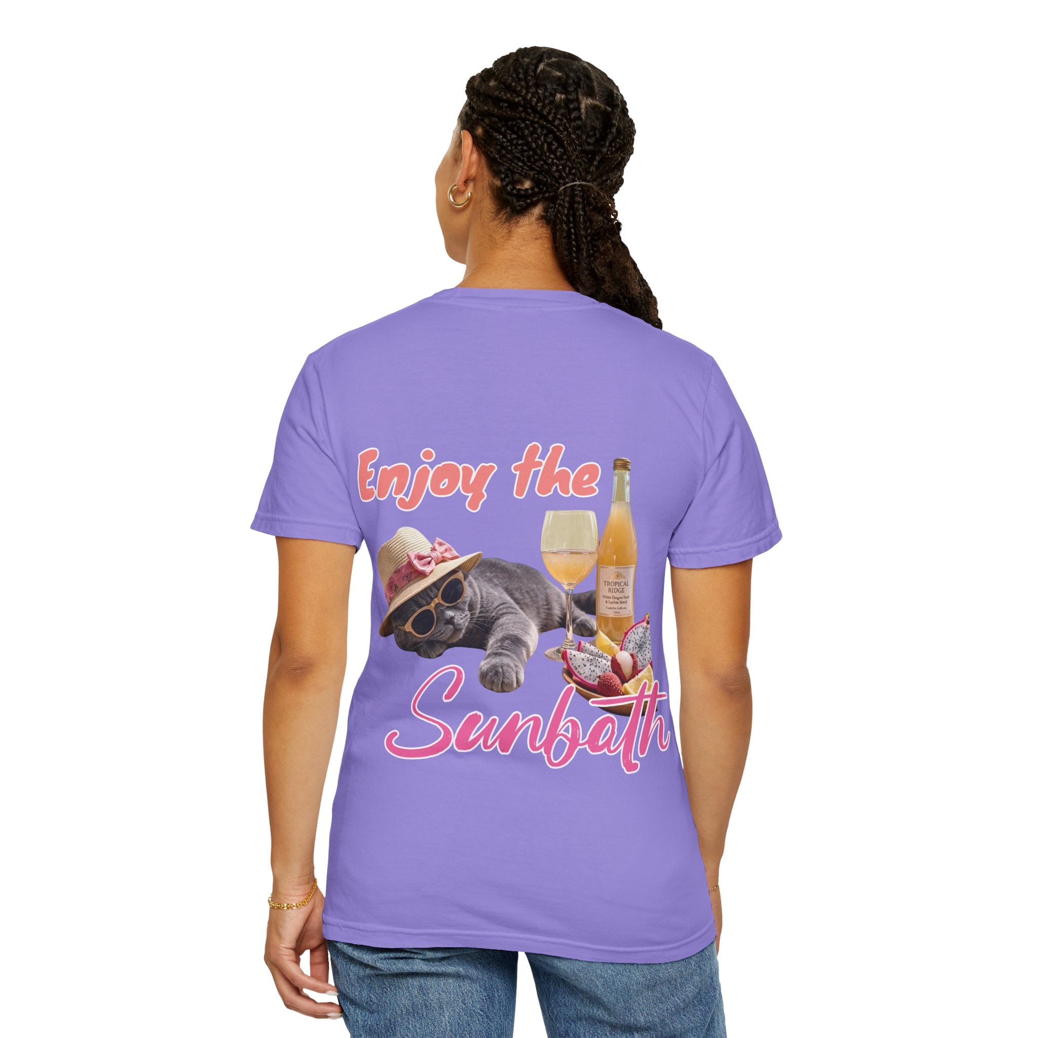 Custom Cat Vacation T-Shirt - Beach Sunbath Cat Lover Gift