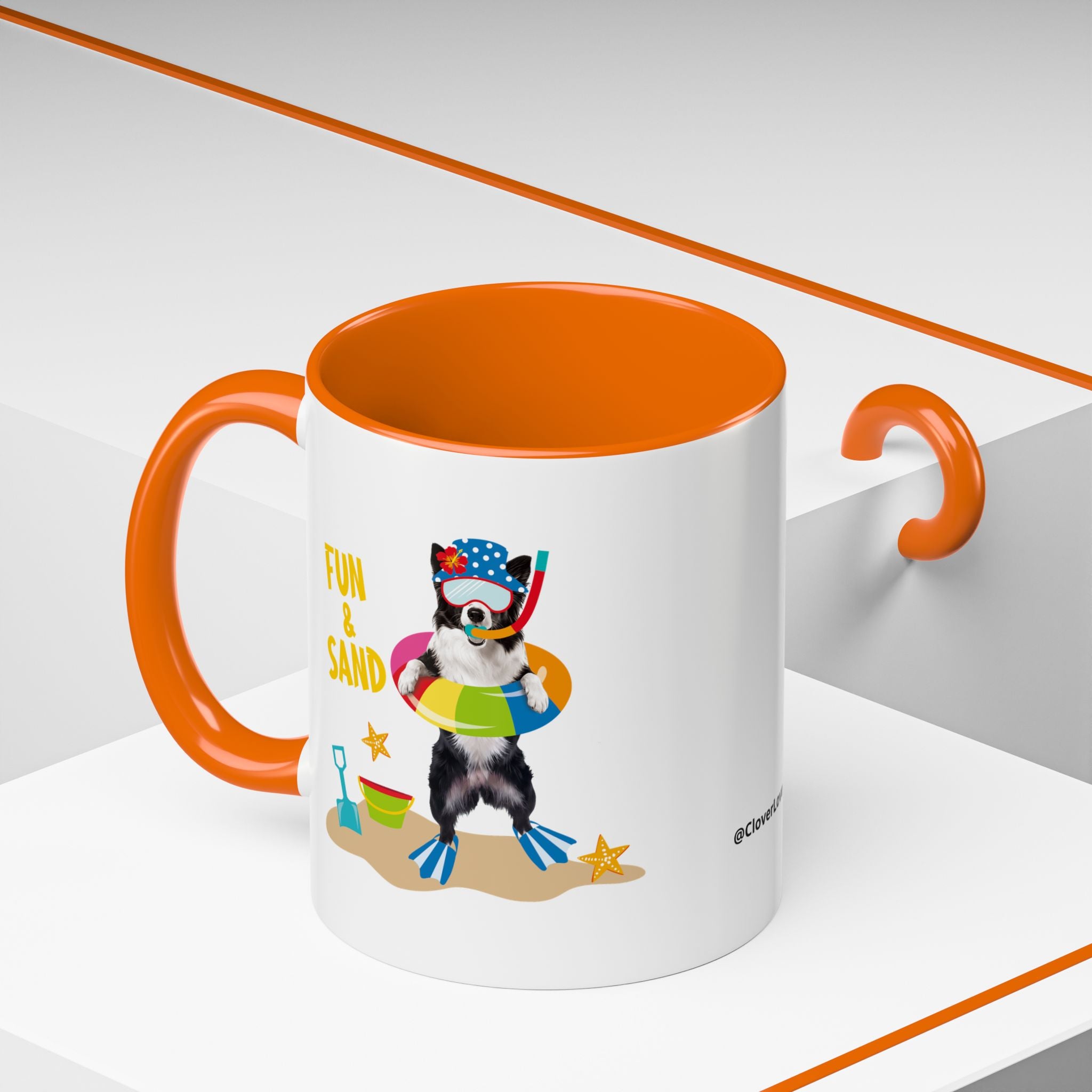 Summer Diving Dog Mug | Personalized Dog Photo Coffee Cup With Custom Text