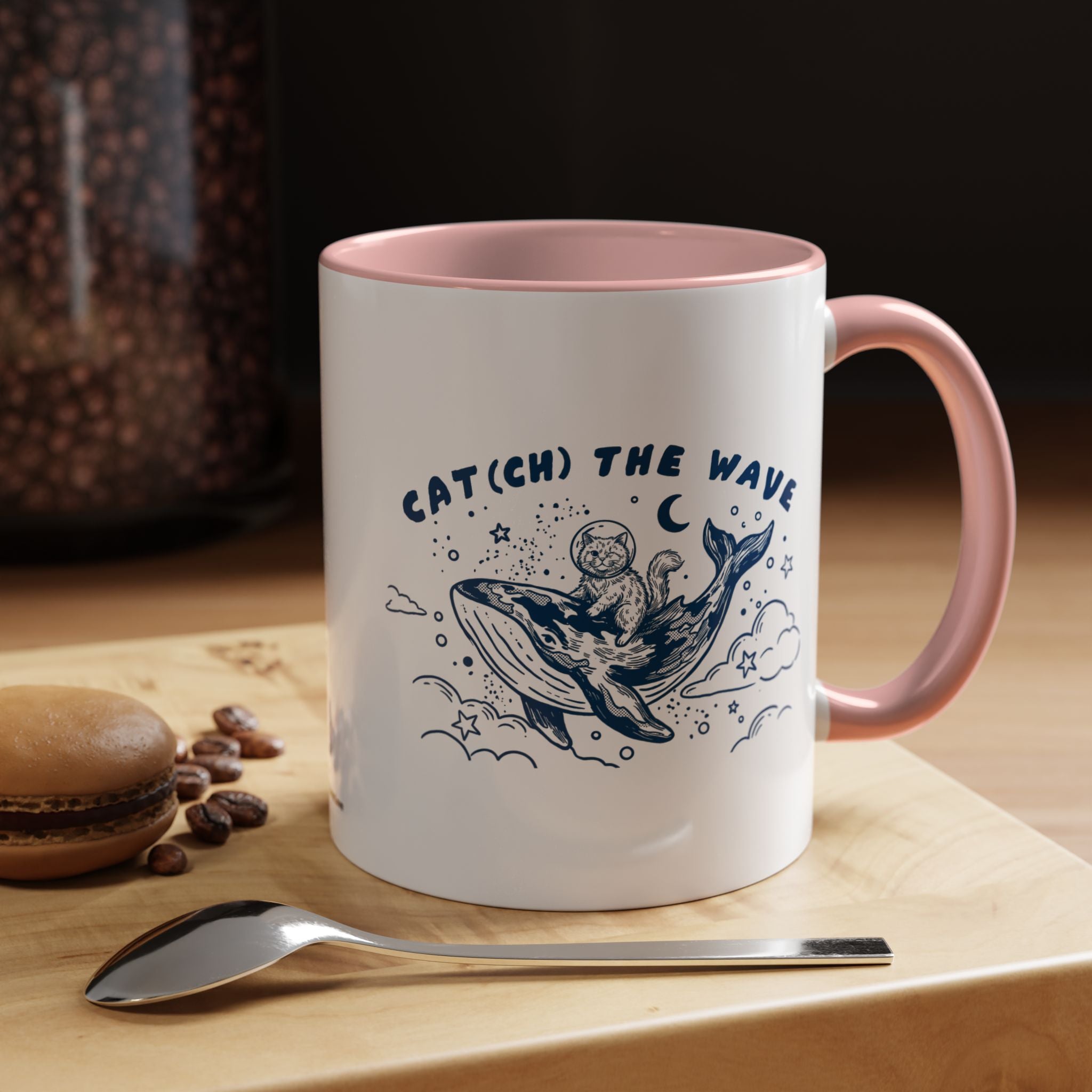 Cat's Wave Adventure Mug - Cute Cat Whale Ocean Coffee Cup