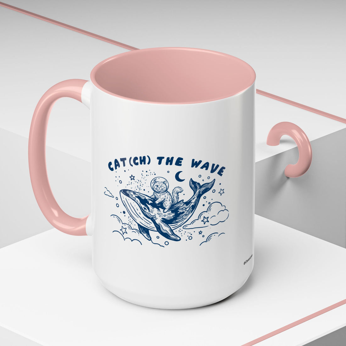 Cat's Wave Adventure Mug - Cute Cat Whale Ocean Coffee Cup