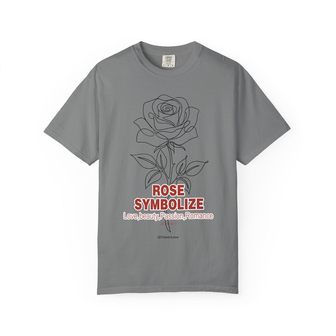 Rose Flower T-Shirt - Romantic Botanical Graphic Shirt for Flower Lovers