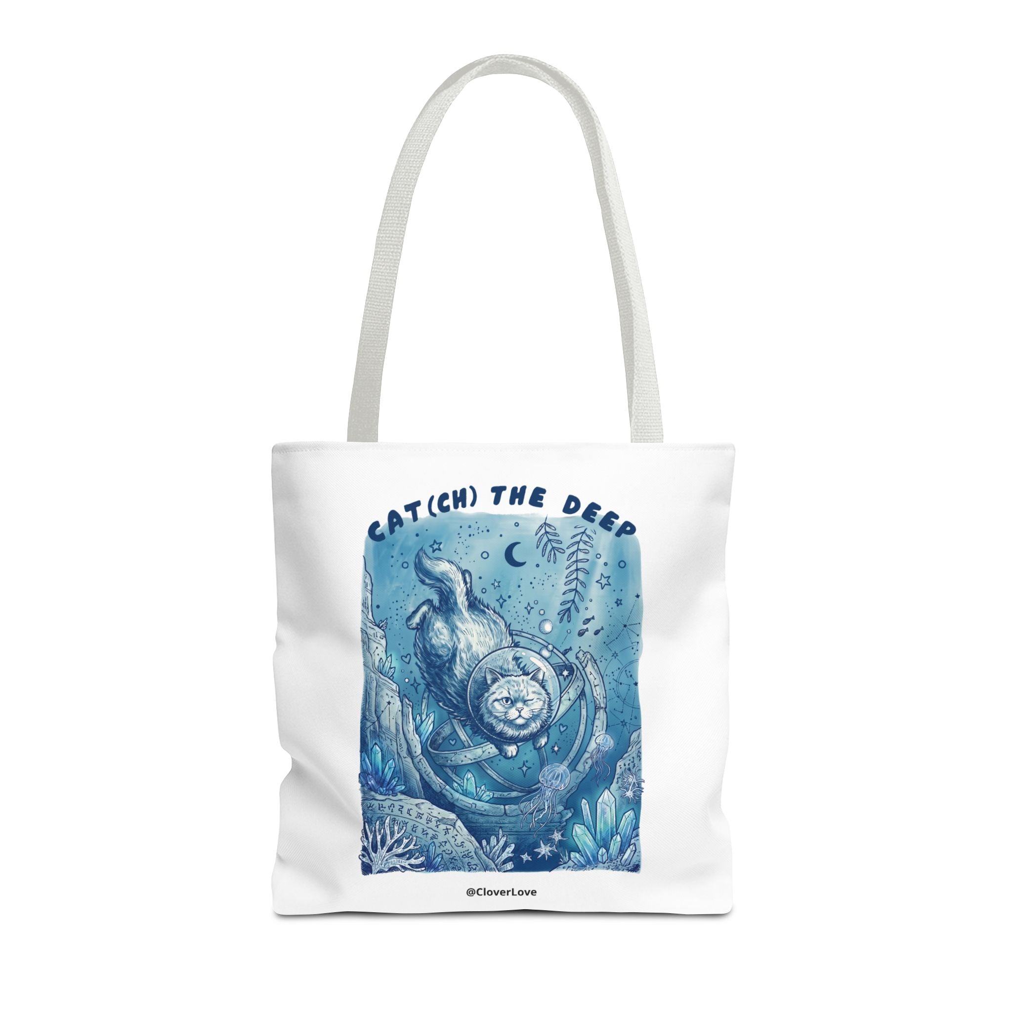 Cat Deep Sea Adventure Tote Bag | Vintage Ocean Explorer Canvas Bag
