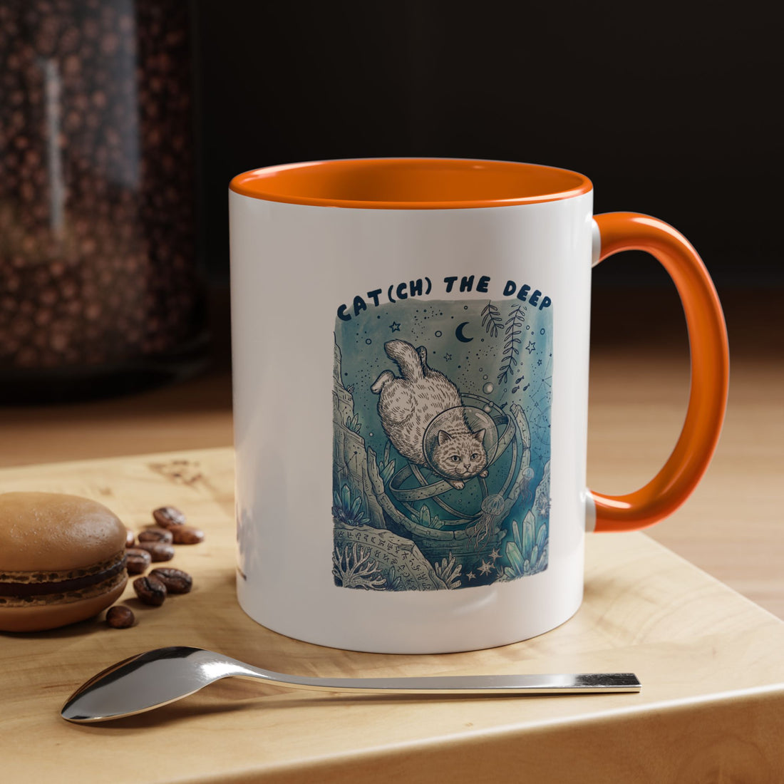 Cat's Deep Ocean Adventure Mug - Underwater Cat Lover Coffee Cup