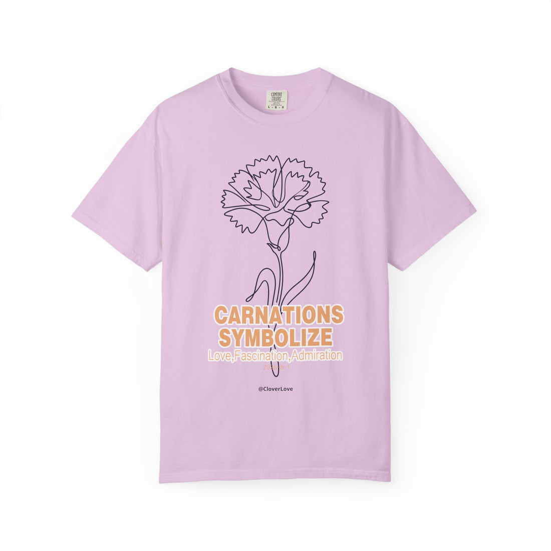 Carnation Flower T-Shirt - Birth Flower Shirt for Women, Flower Lover Gift