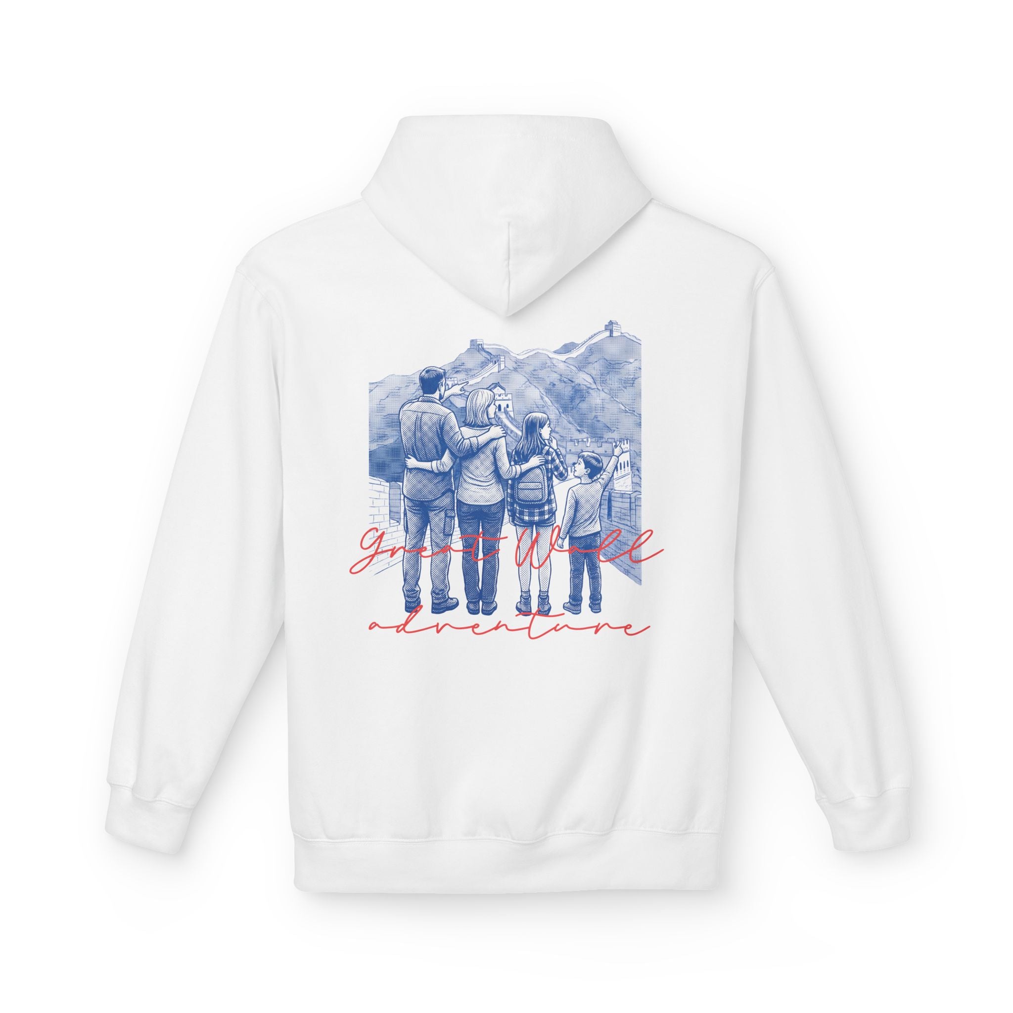 Great Wall Family Adventure Hoodie – Vintage Travel Landmark Graphic Pullover Sweatshirt