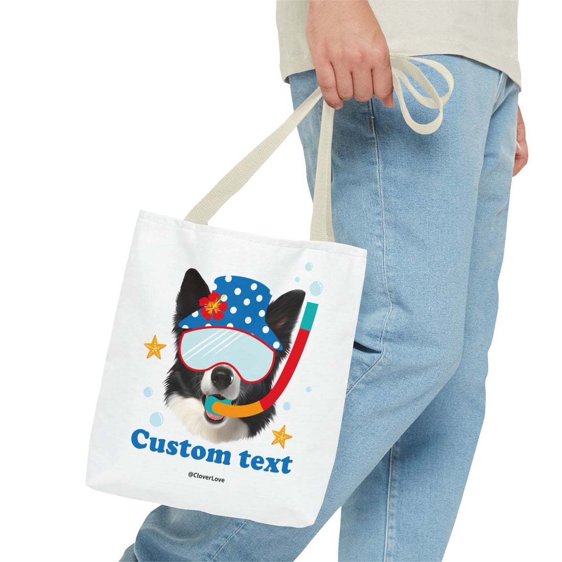 Custom Dog Tote Bag | Personalized Pet Photo Summer Canvas Bag