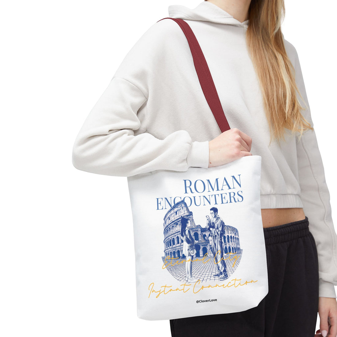 Roman Encounter Travel Tote Bag | Vintage Italy Rome Colosseum Canvas Tote Bag for Travel Lovers
