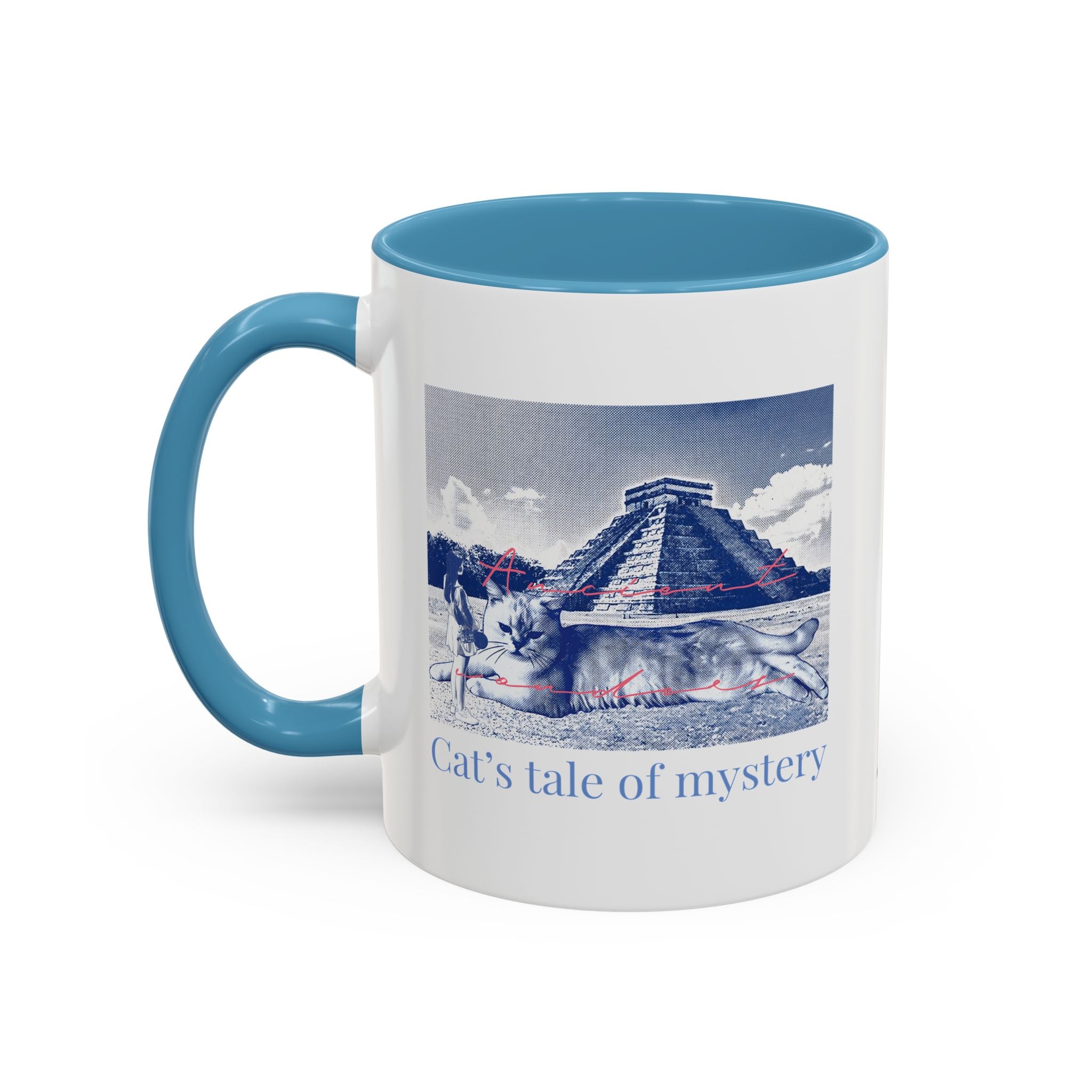 Chichen Itza Cat Travel Mug - Mexico Landmark Coffee Cup for Cat Lovers
