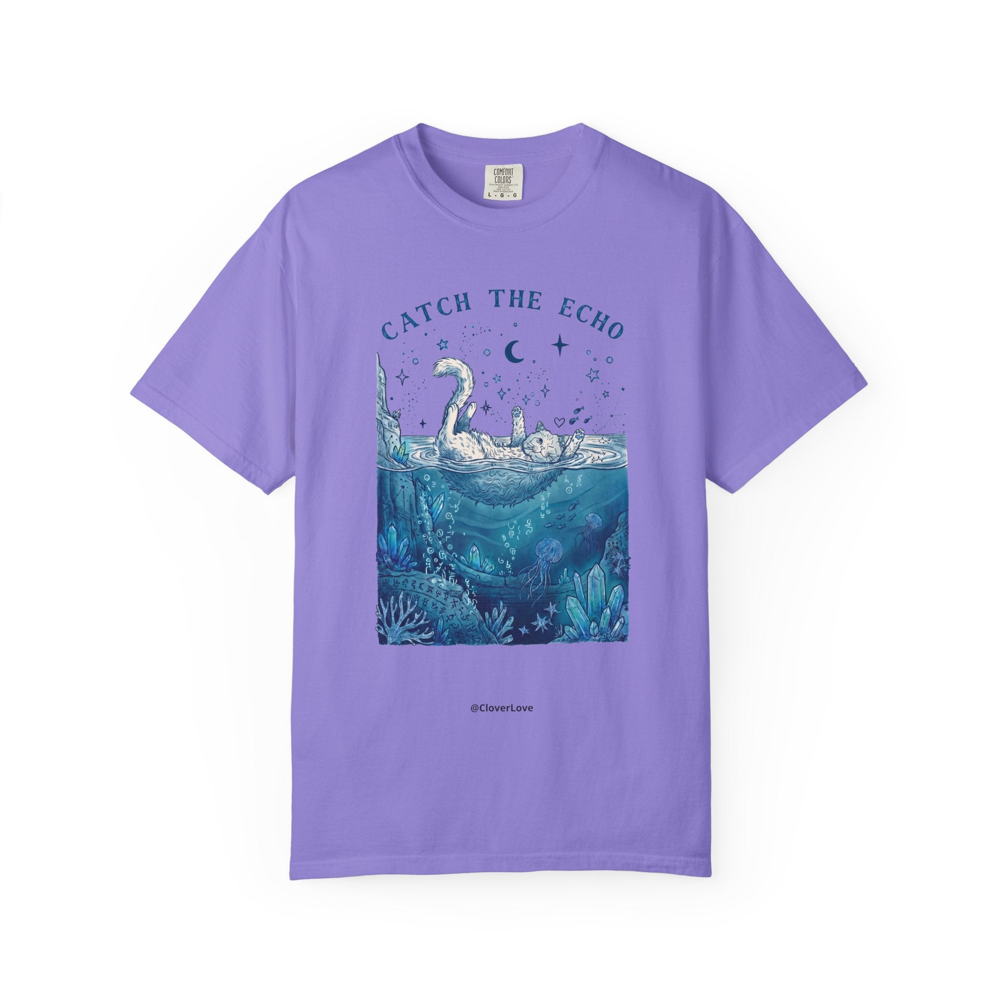 Catch The Echo Cat T-Shirt - Vintage Fantasy Animal Shirt for Cat Lovers