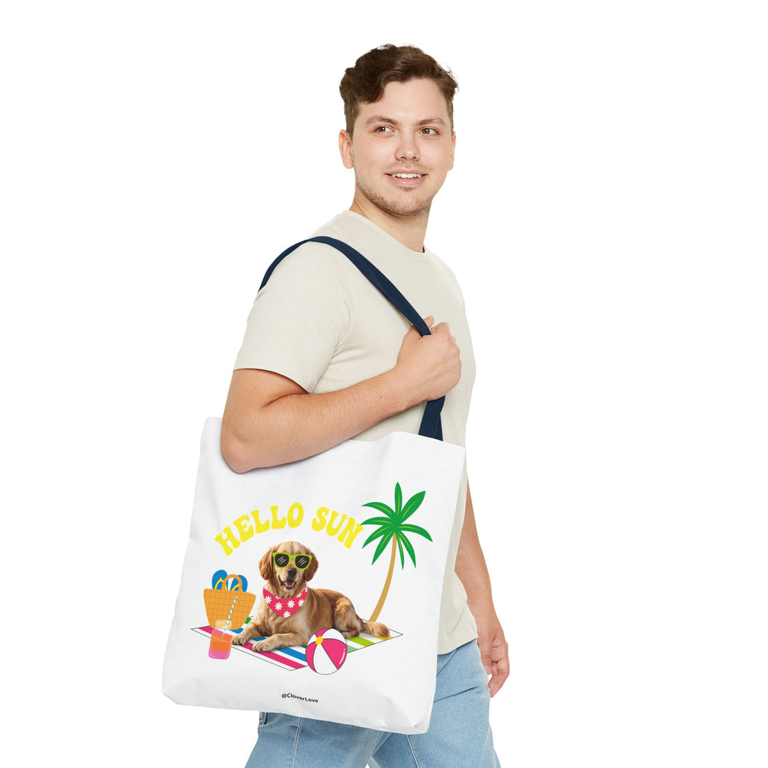 Funny Dog Tote Bag | Personalized Pet Photo Summer Canvas Bag