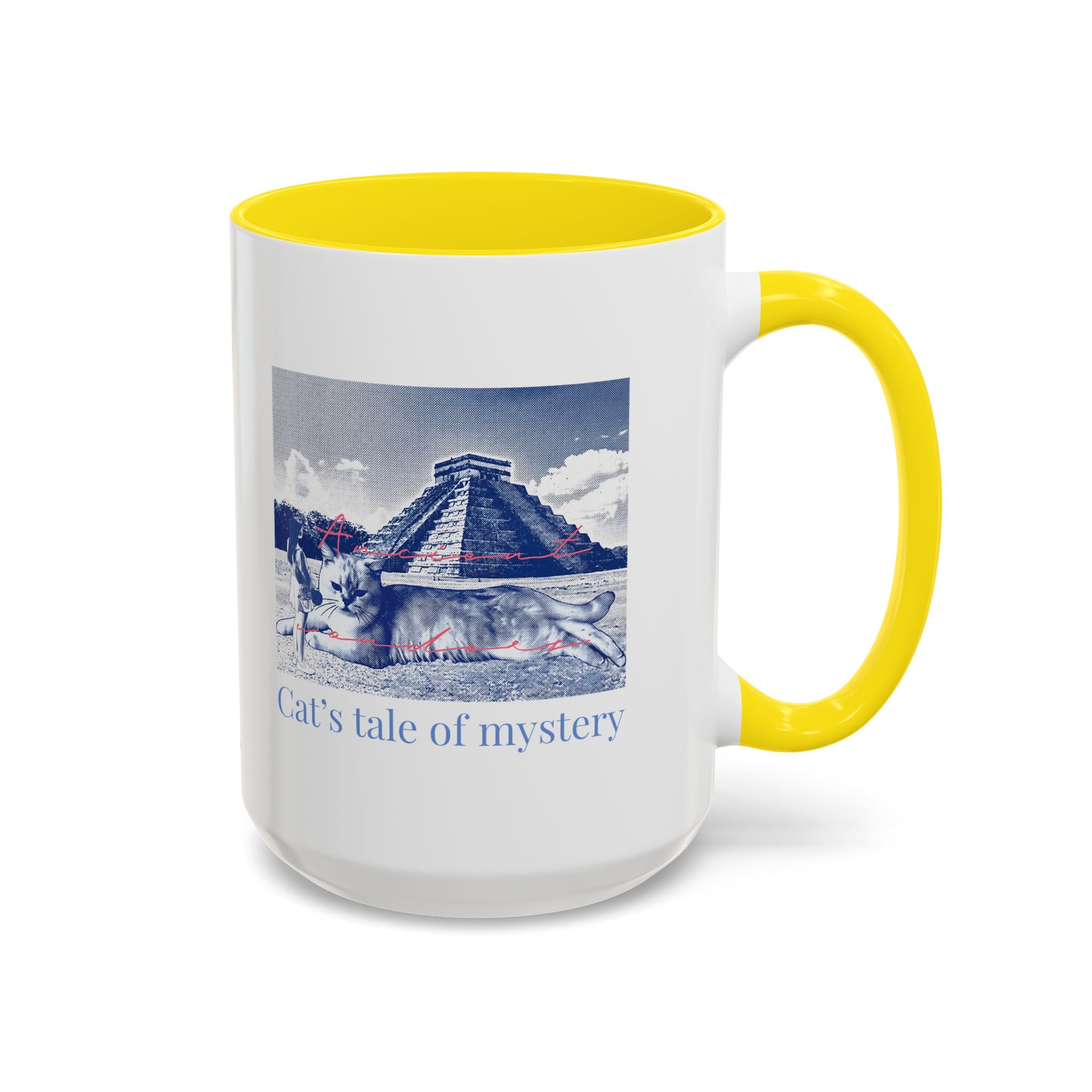 Chichen Itza Cat Travel Mug - Mexico Landmark Coffee Cup for Cat Lovers
