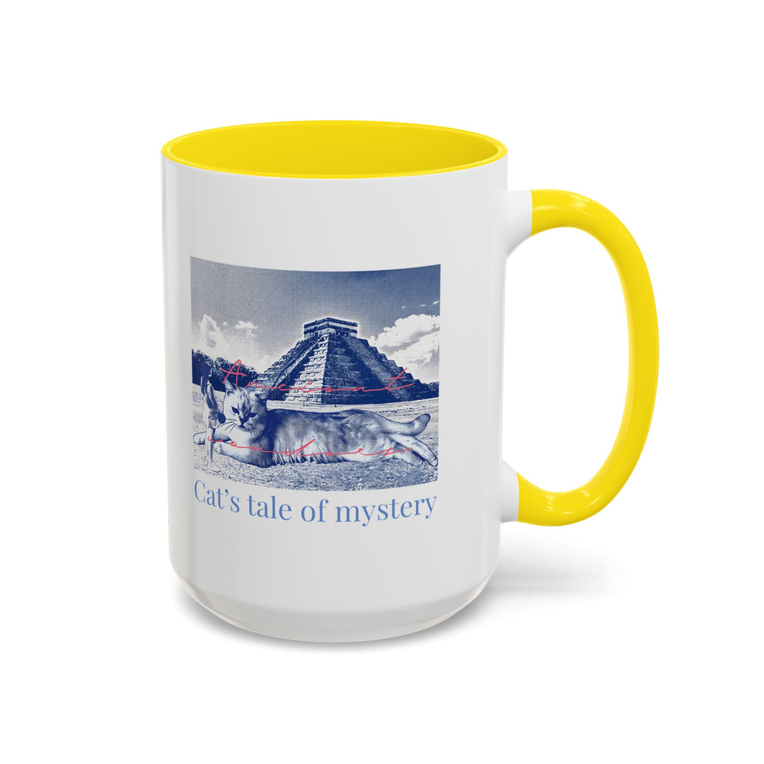 Chichen Itza Cat Travel Mug - Mexico Landmark Coffee Cup for Cat Lovers