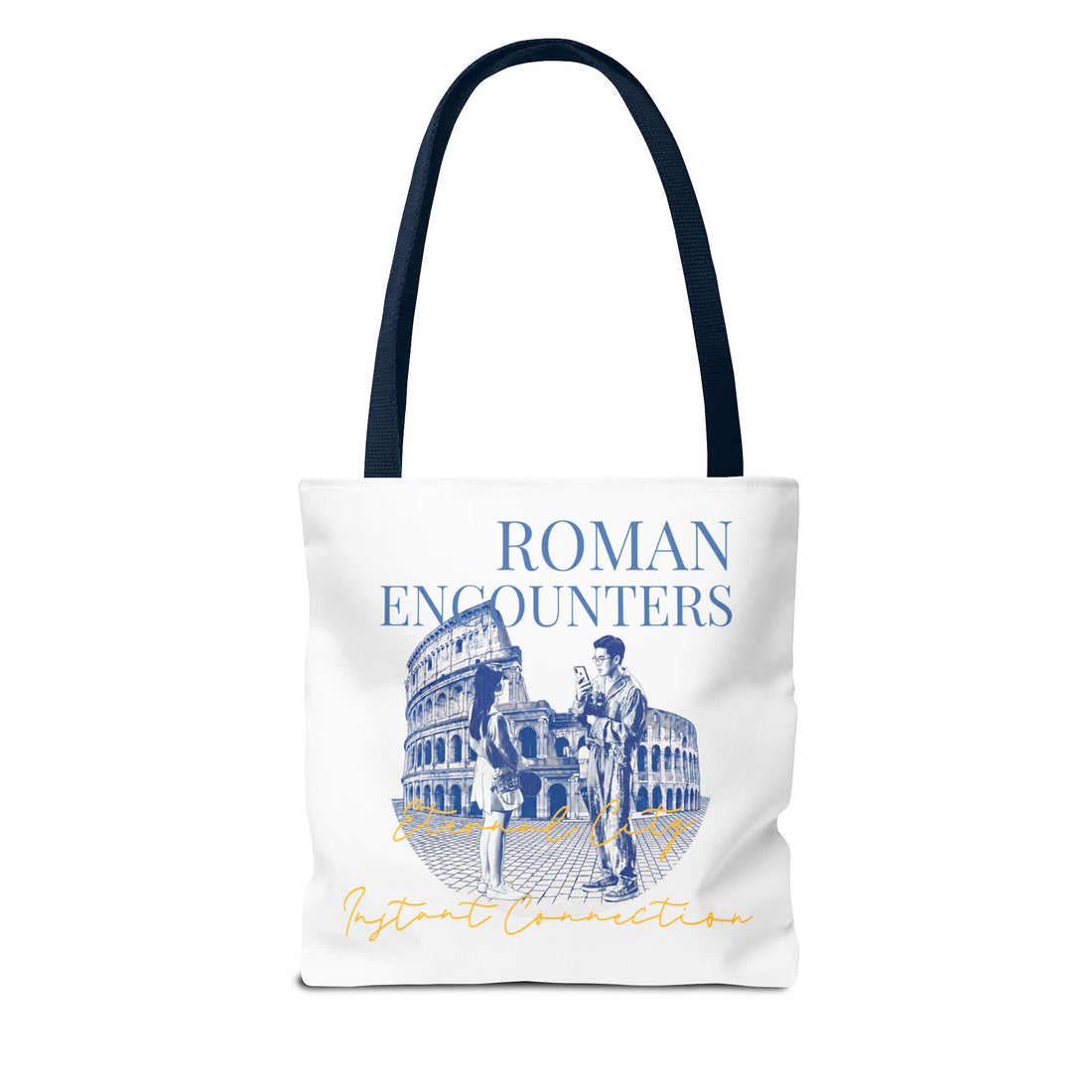 Roman Encounter Travel Tote Bag | Vintage Italy Rome Colosseum Canvas Tote Bag for Travel Lovers