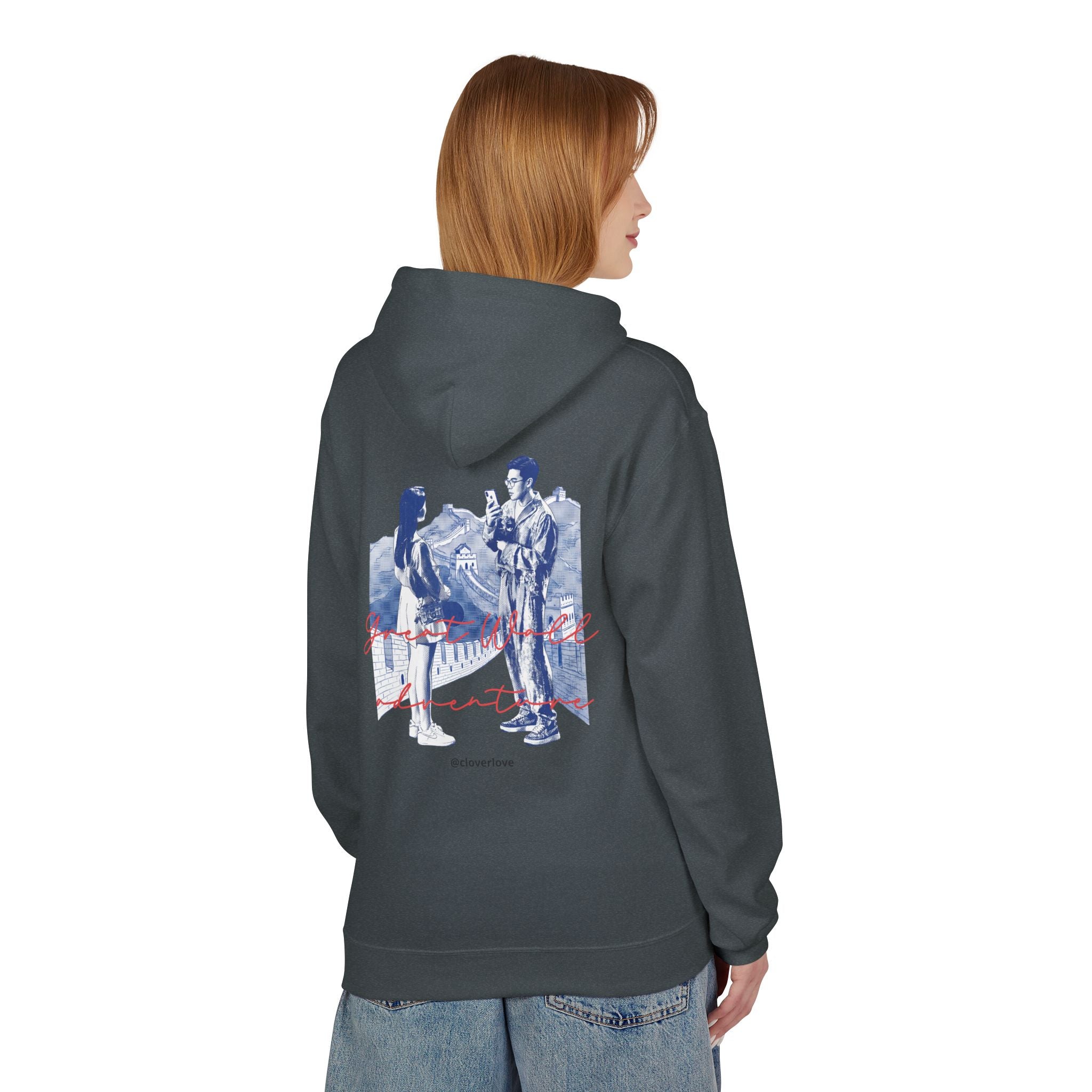 Abenteuer-Kapuzenpulli "Große Mauer" – Sommer-Fernweh-Sweatshirt