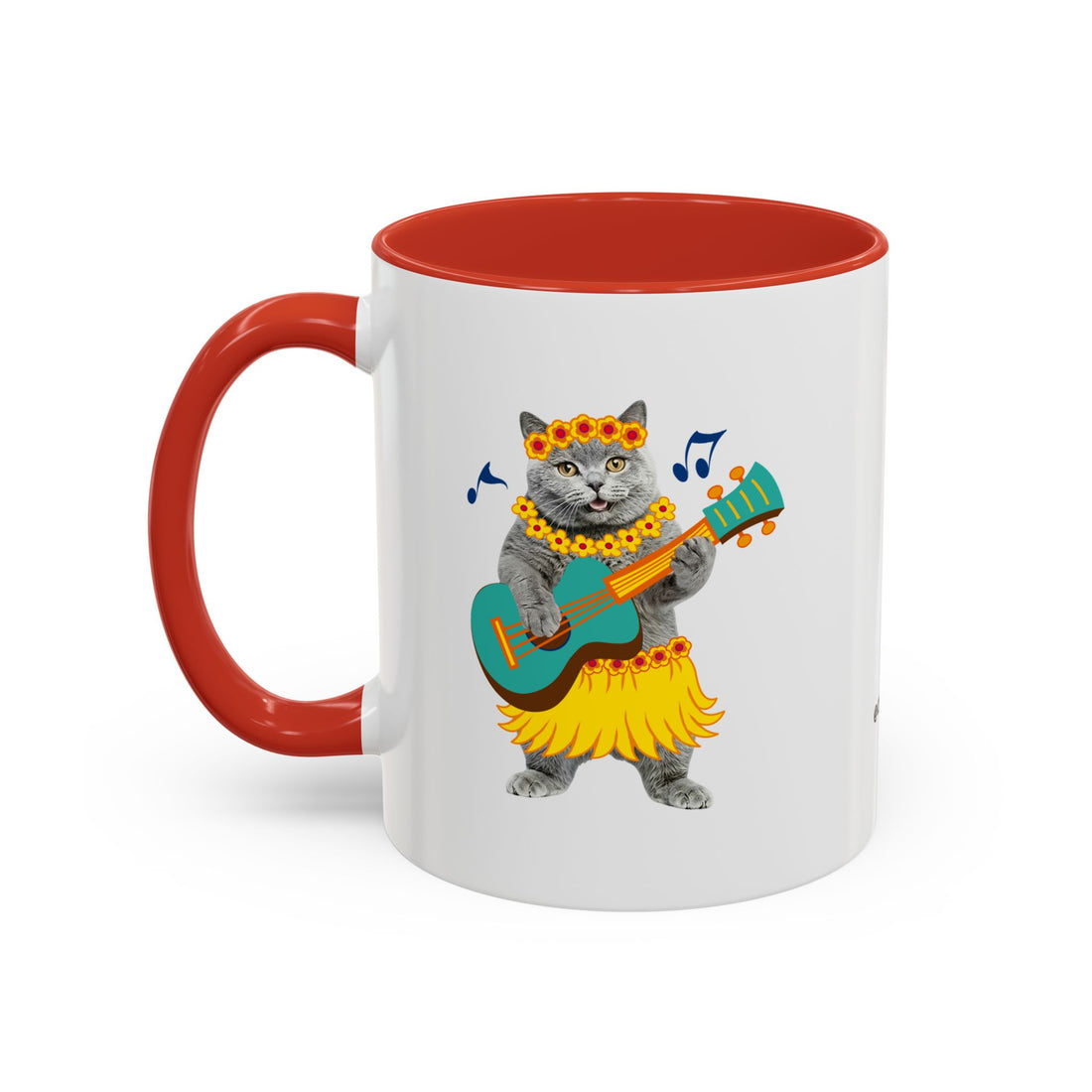 Tropical Summer Cat Mug | Personalized Pet Photo Coffee Cup With Custom Text
