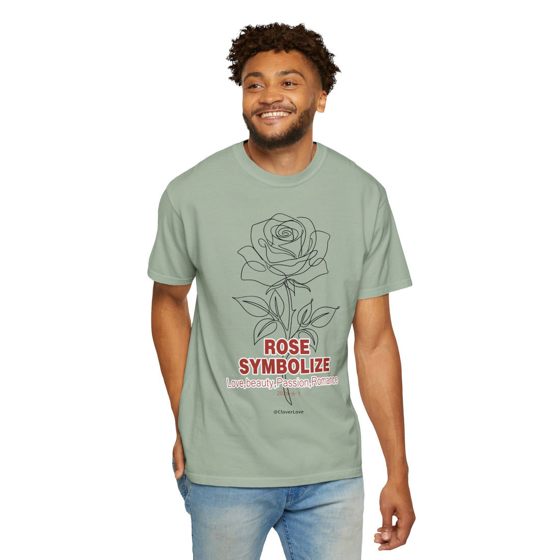 Rose Flower T-Shirt - Romantic Botanical Graphic Shirt for Flower Lovers