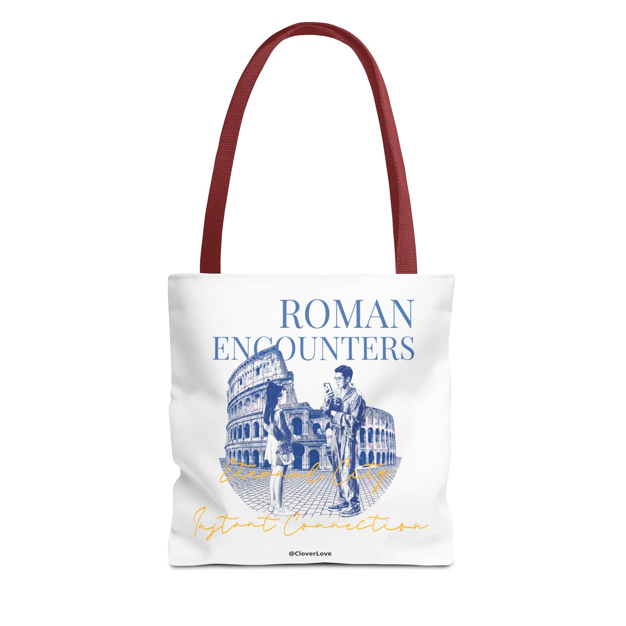 Roman Encounter Travel Tote Bag | Vintage Italy Rome Colosseum Canvas Tote Bag for Travel Lovers