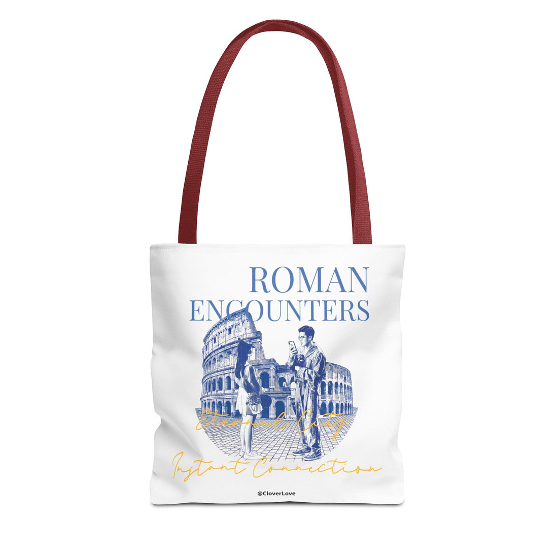 Roman Encounter Travel Tote Bag | Vintage Italy Rome Colosseum Canvas Tote Bag for Travel Lovers