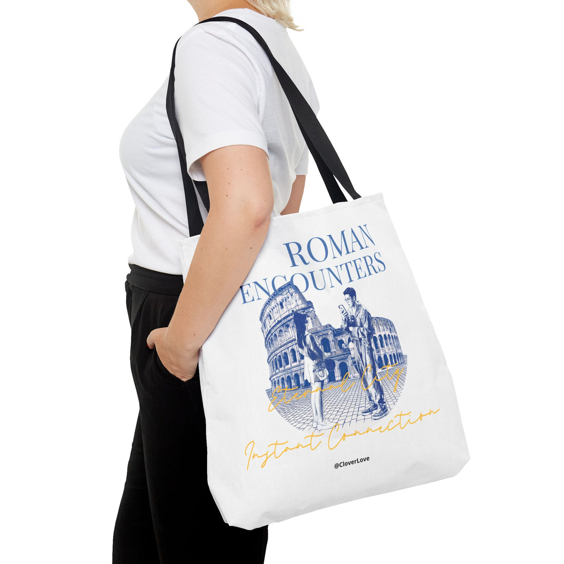 Roman Encounter Travel Tote Bag | Vintage Italy Rome Colosseum Canvas Tote Bag for Travel Lovers