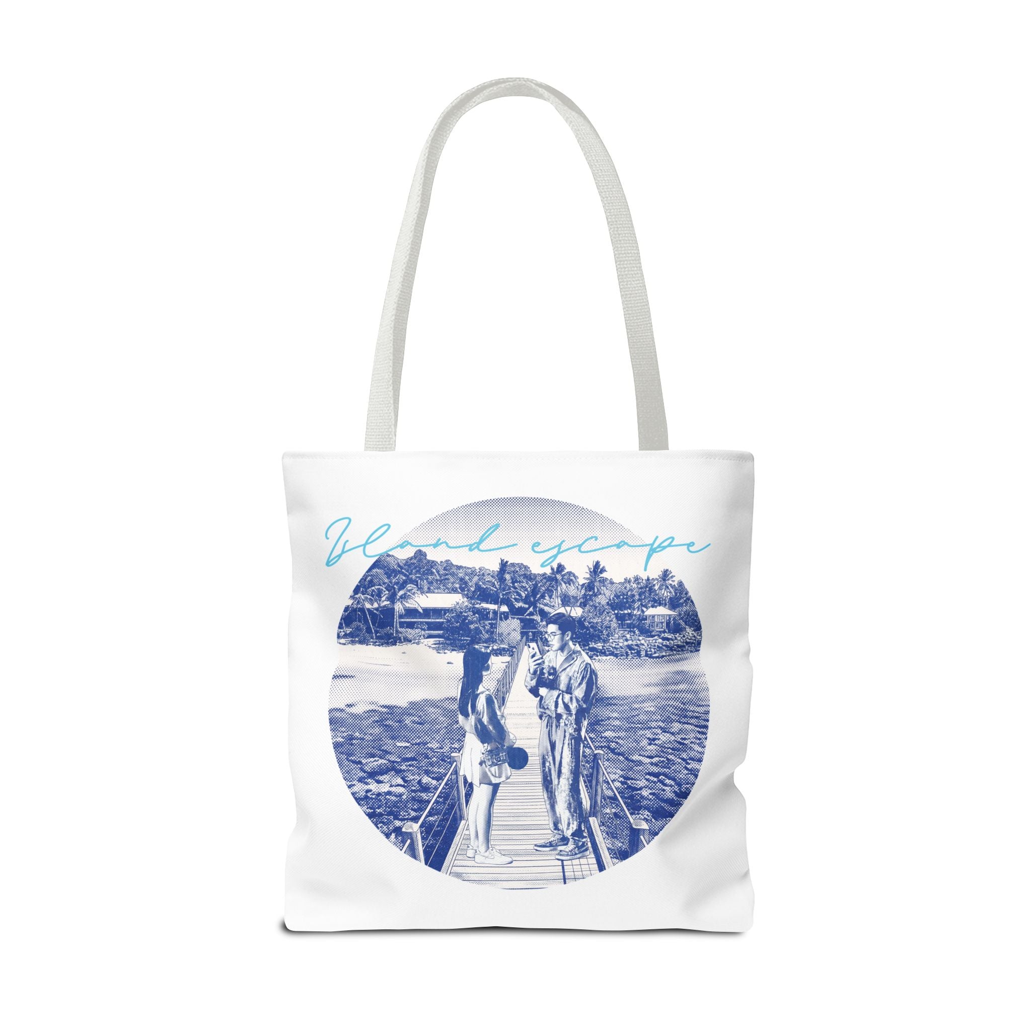 Island Escape Tote Bag | Vintage Beach Travel Canvas Bag
