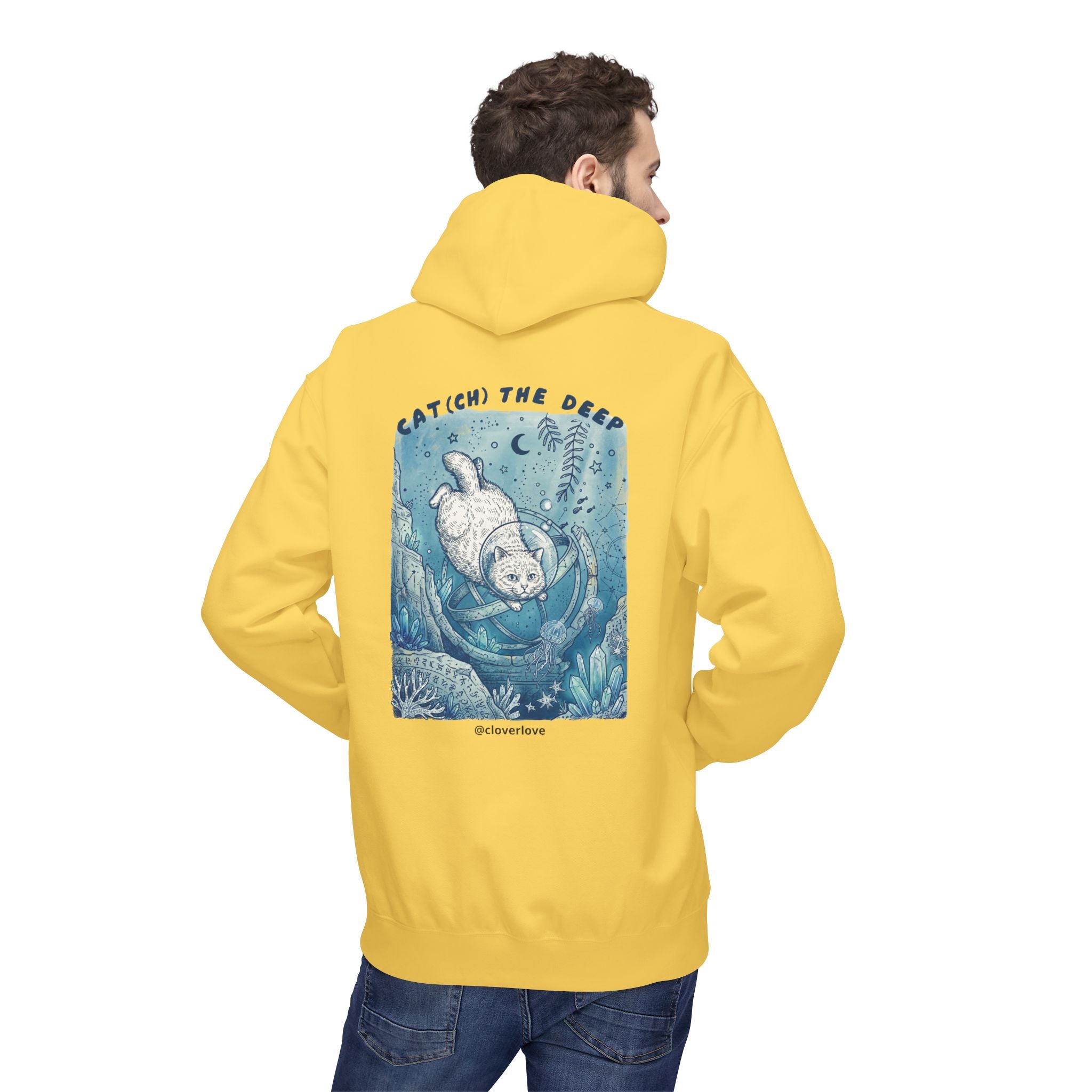 Katzen-Tiefseeabenteuer-Kapuzenpulli | Vintage Ozeanforscher Grafik-Sweatshirt