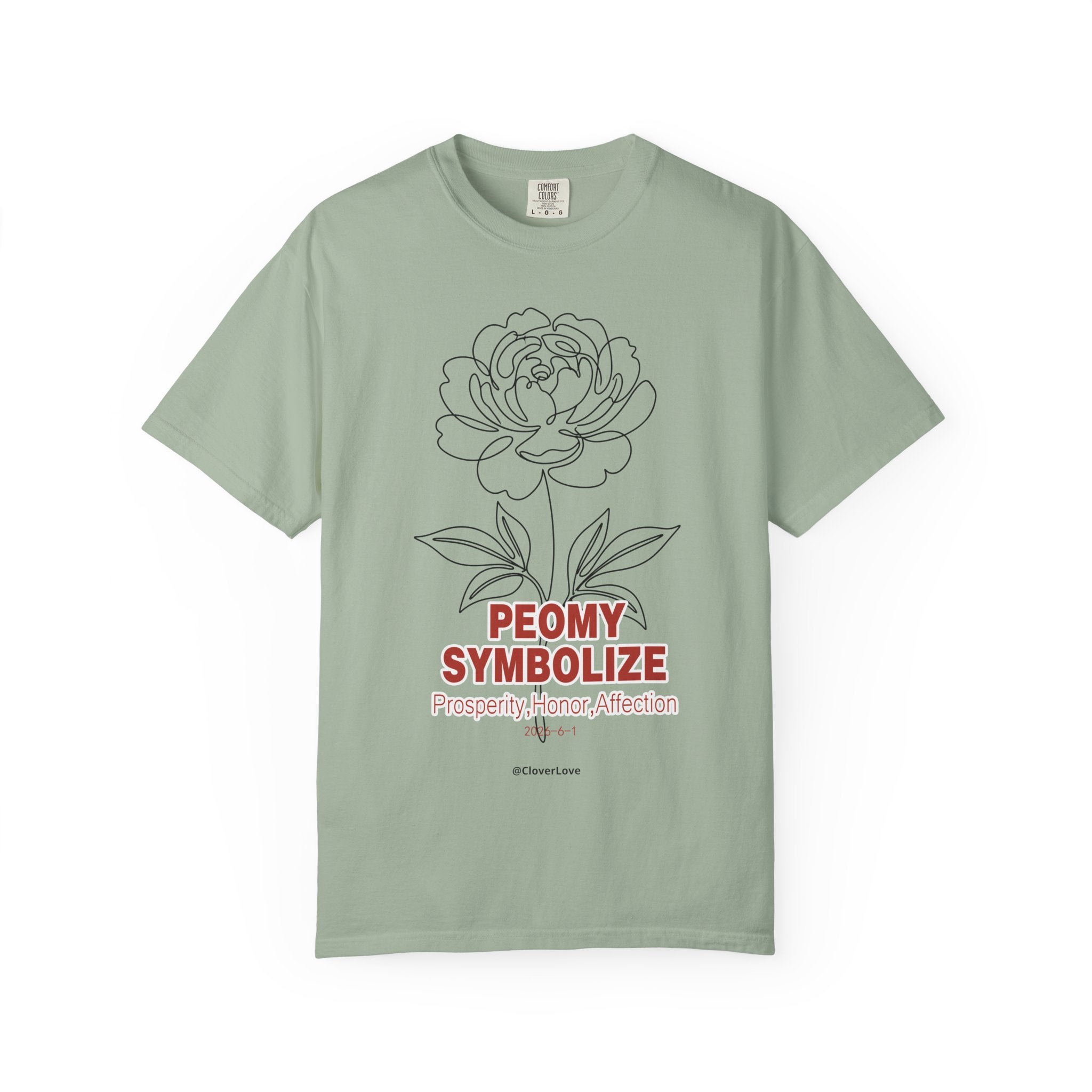 Peony Flower T-Shirt - Elegant Botanical Graphic Shirt for Flower Lovers