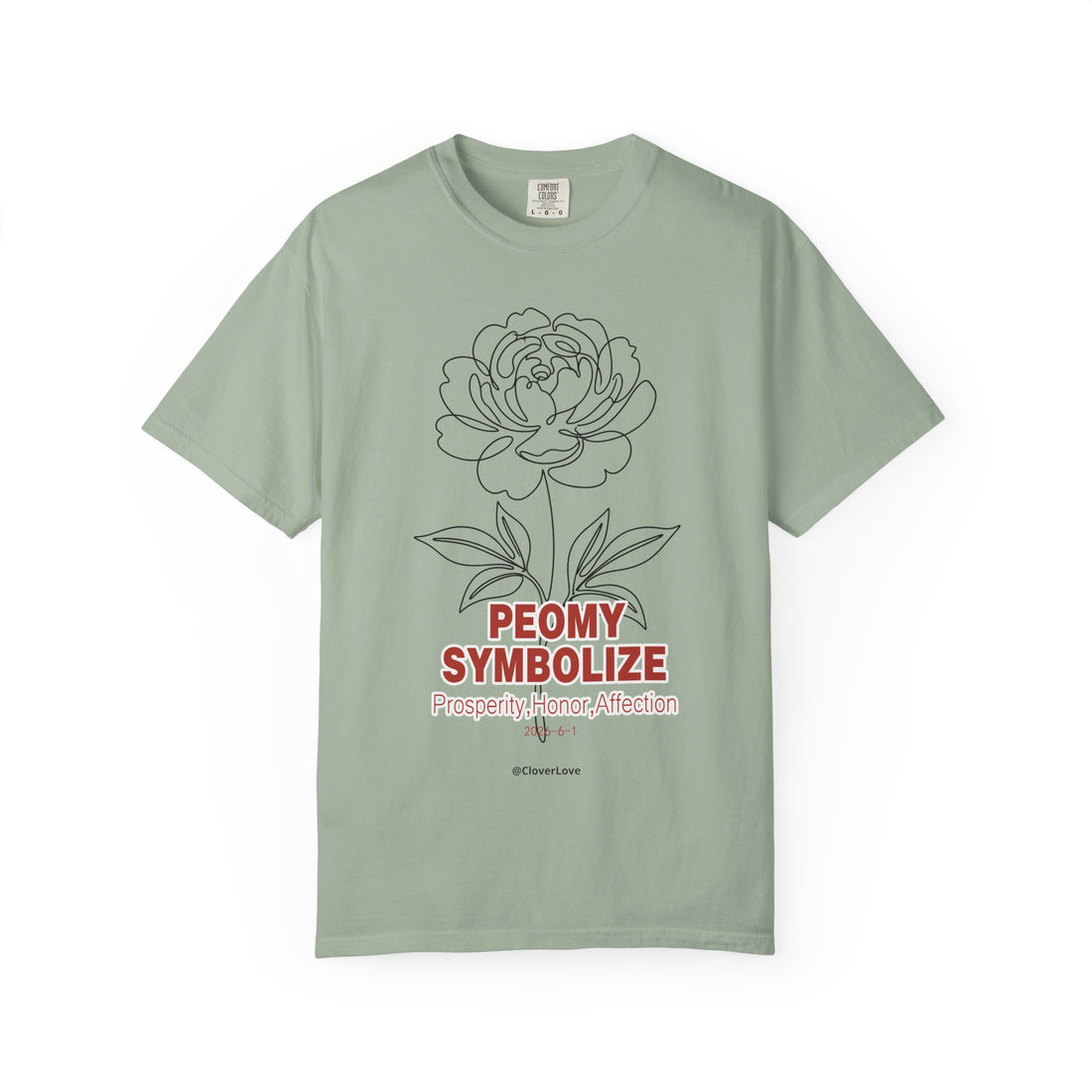 Peony Flower T-Shirt - Elegant Botanical Graphic Shirt for Flower Lovers