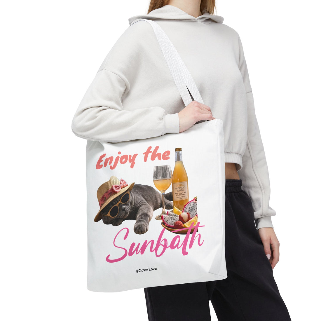Summer Cat Tote Bag | Personalized Cat Photo Canvas Bag