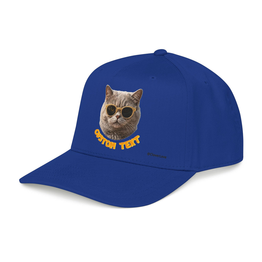 Custom Cat Baseball Cap, Personalized Summer Cat Hat with Sunglasses, Cute Pet Lover Gift