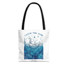 Cat Ocean Adventure Tote Bag | Vintage Underwater Graphic Canvas Bag