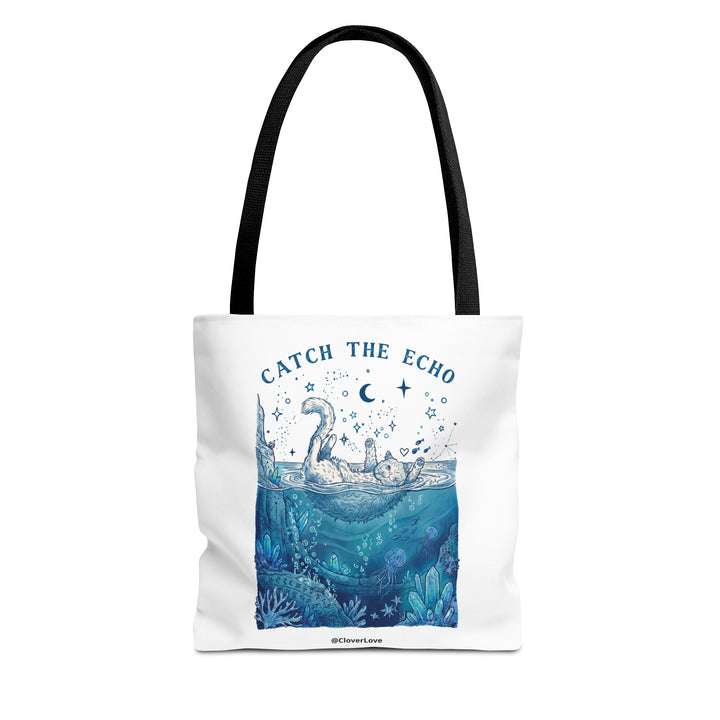 Cat Ocean Adventure Tote Bag | Vintage Underwater Graphic Canvas Bag