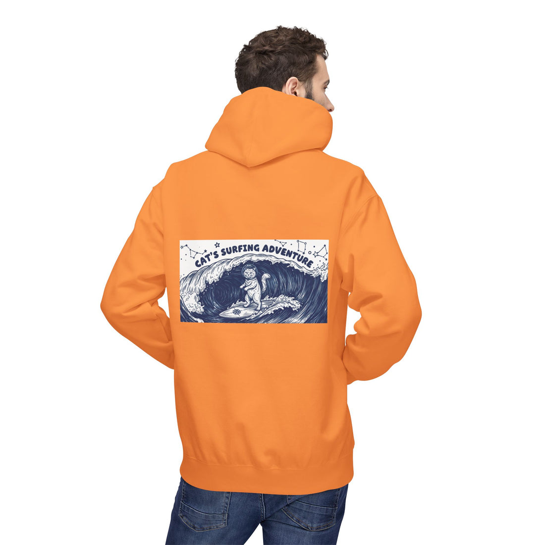Cat's Surfing Adventure Hoodie | Vintage Ocean Graphic Sweatshirt