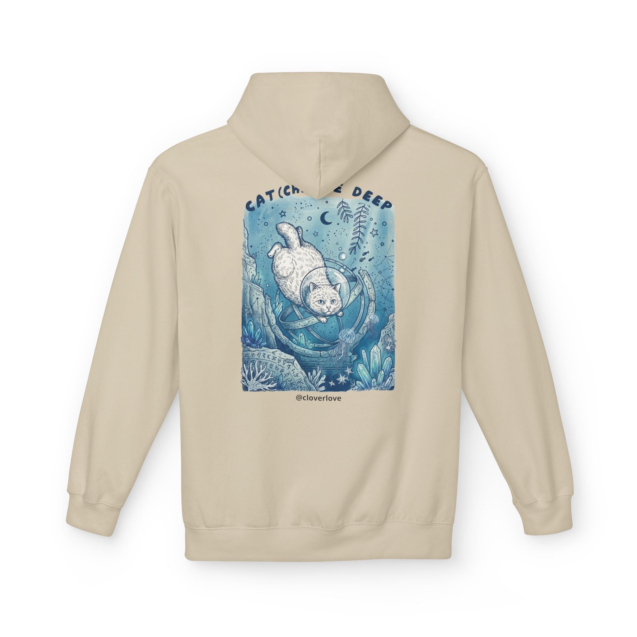 Katzen-Tiefseeabenteuer-Kapuzenpulli | Vintage Ozeanforscher Grafik-Sweatshirt