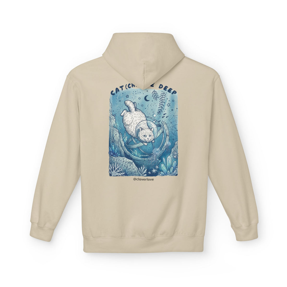 Katzen-Tiefseeabenteuer-Kapuzenpulli | Vintage Ozeanforscher Grafik-Sweatshirt