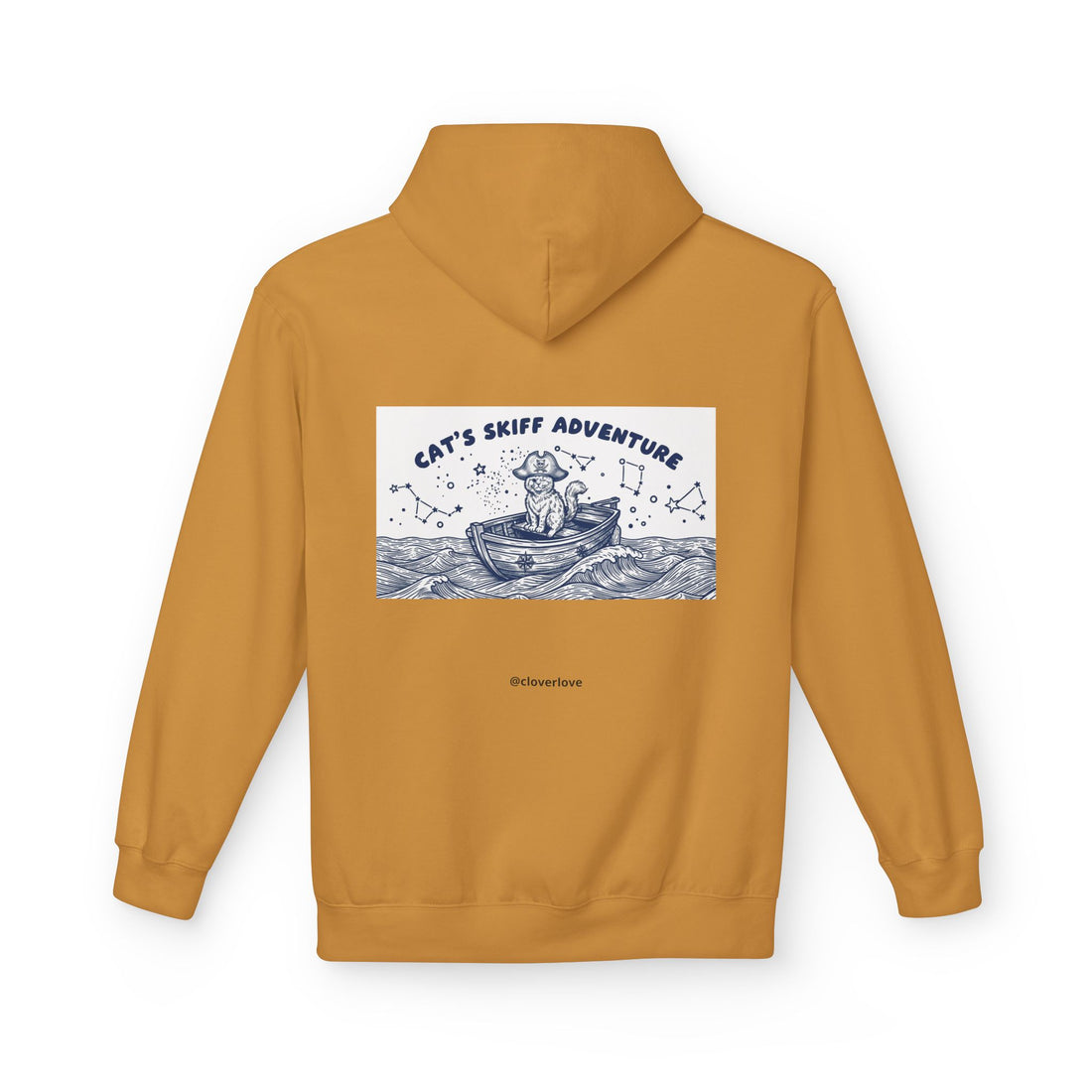 Katzen-Skiff-Abenteuer-Kapuzenpullover | Vintage Ozean Nautisch Grafik Sweatshirt