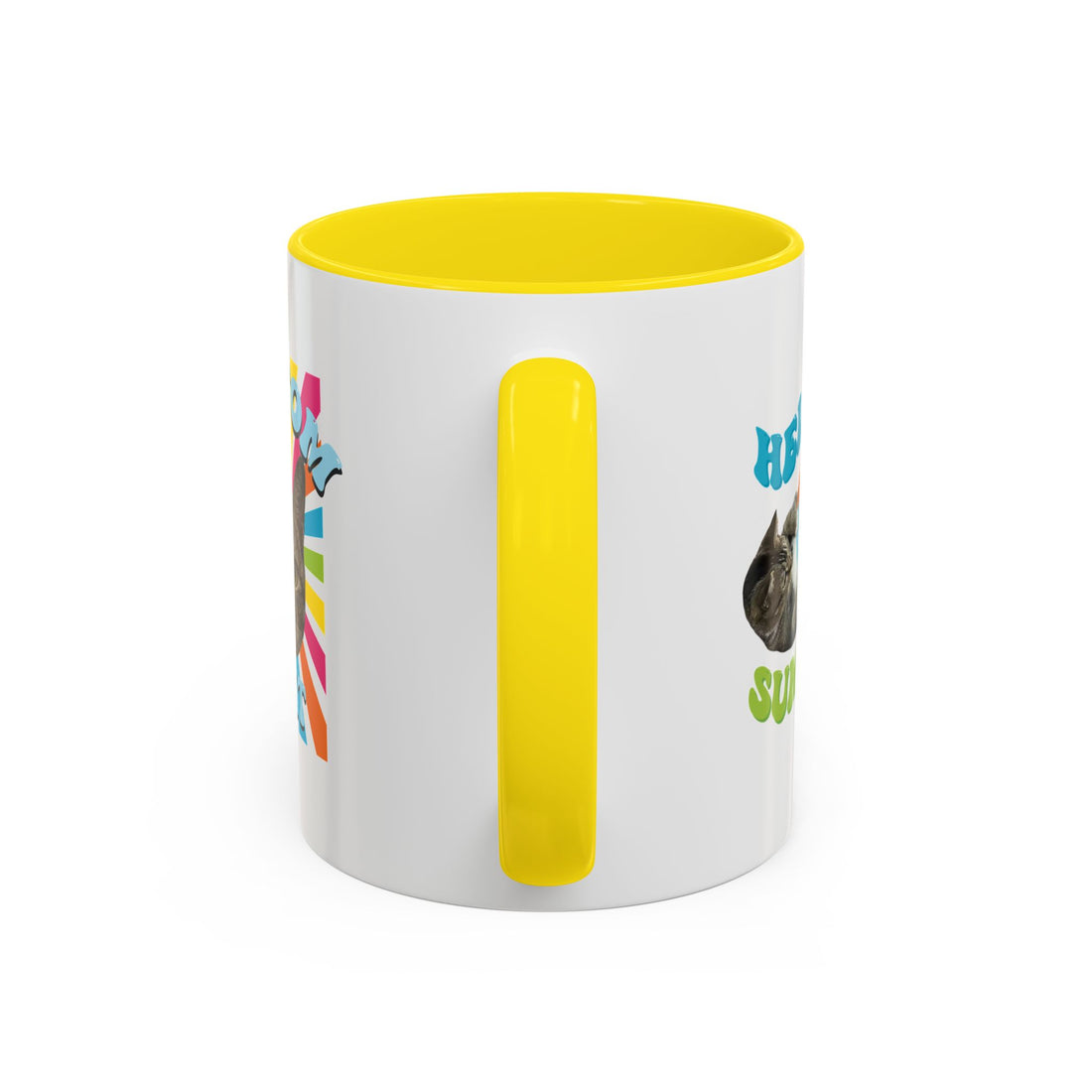 Retro Custom Cat Mug | Personalized Pet Photo Coffee Cup With Custom Text
