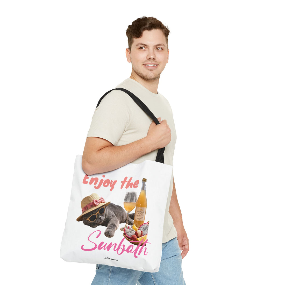 Summer Cat Tote Bag | Personalized Cat Photo Canvas Bag