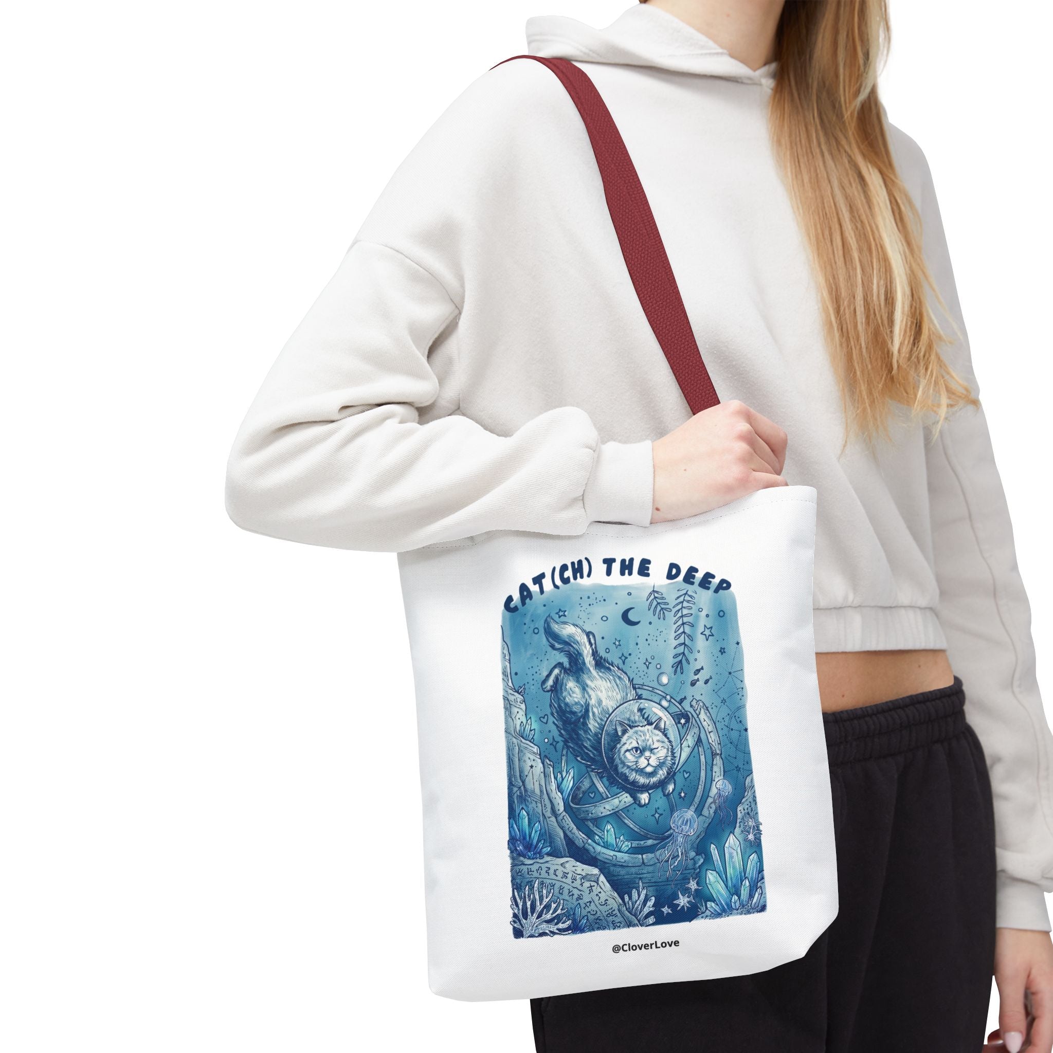 Cat Deep Sea Adventure Tote Bag | Vintage Ocean Explorer Canvas Bag
