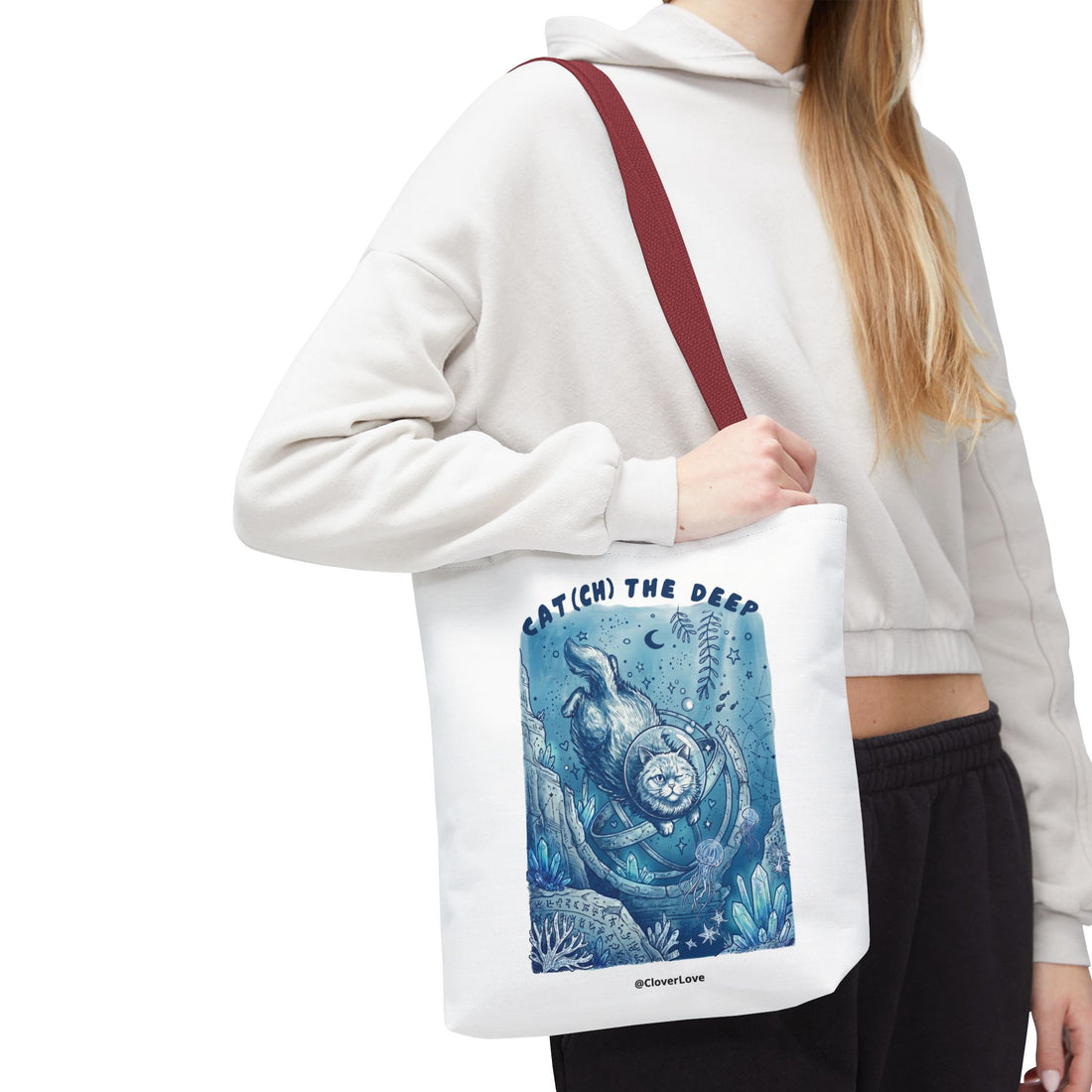 Cat Deep Sea Adventure Tote Bag | Vintage Ocean Explorer Canvas Bag