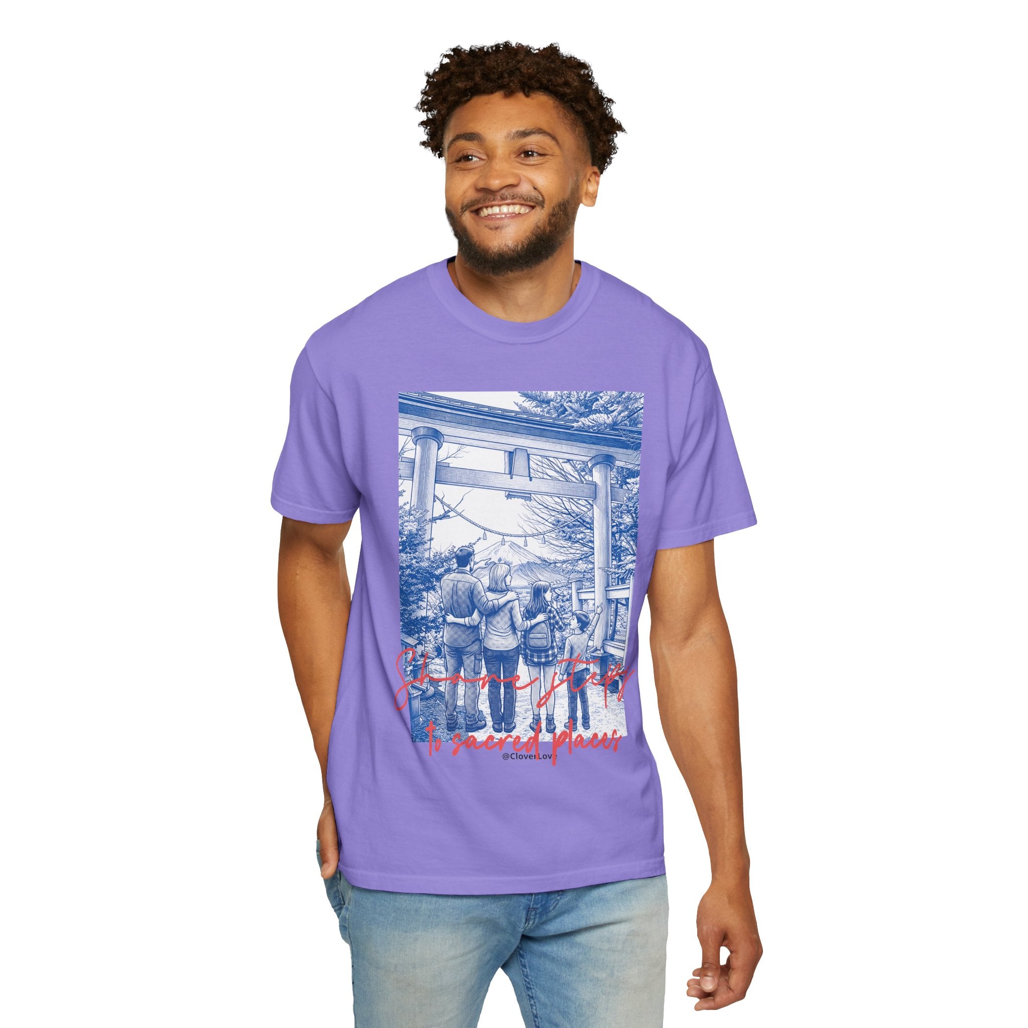 Custom Japan Landmark T-Shirt - Vintage Shrine Adventure Tee, Travel Lover Gift