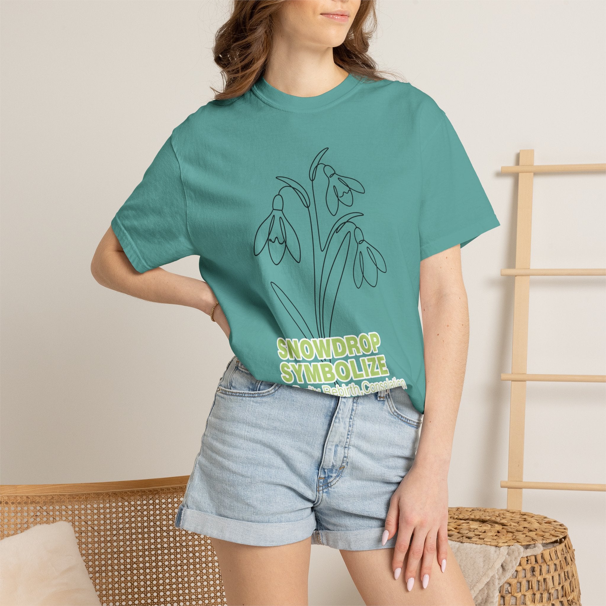 Snowdrop Flower T-Shirt - Botanical Shirt for Flower Lovers
