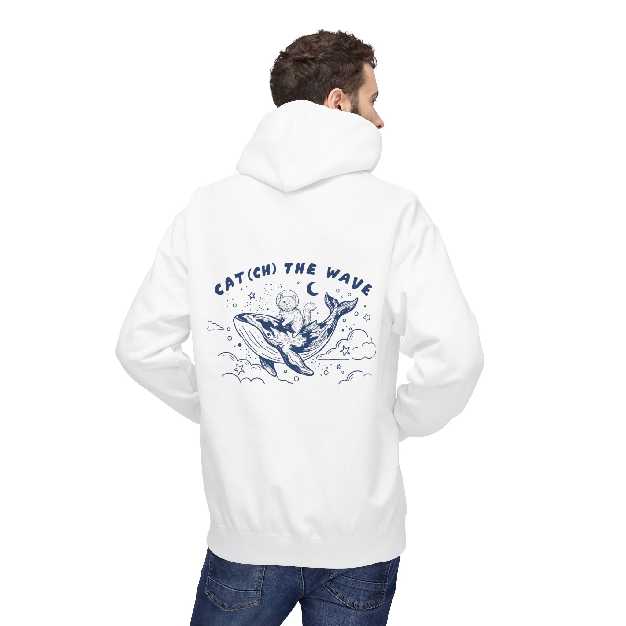 Cat Whale Adventure Hoodie | Vintage Ocean Graphic Sweatshirt