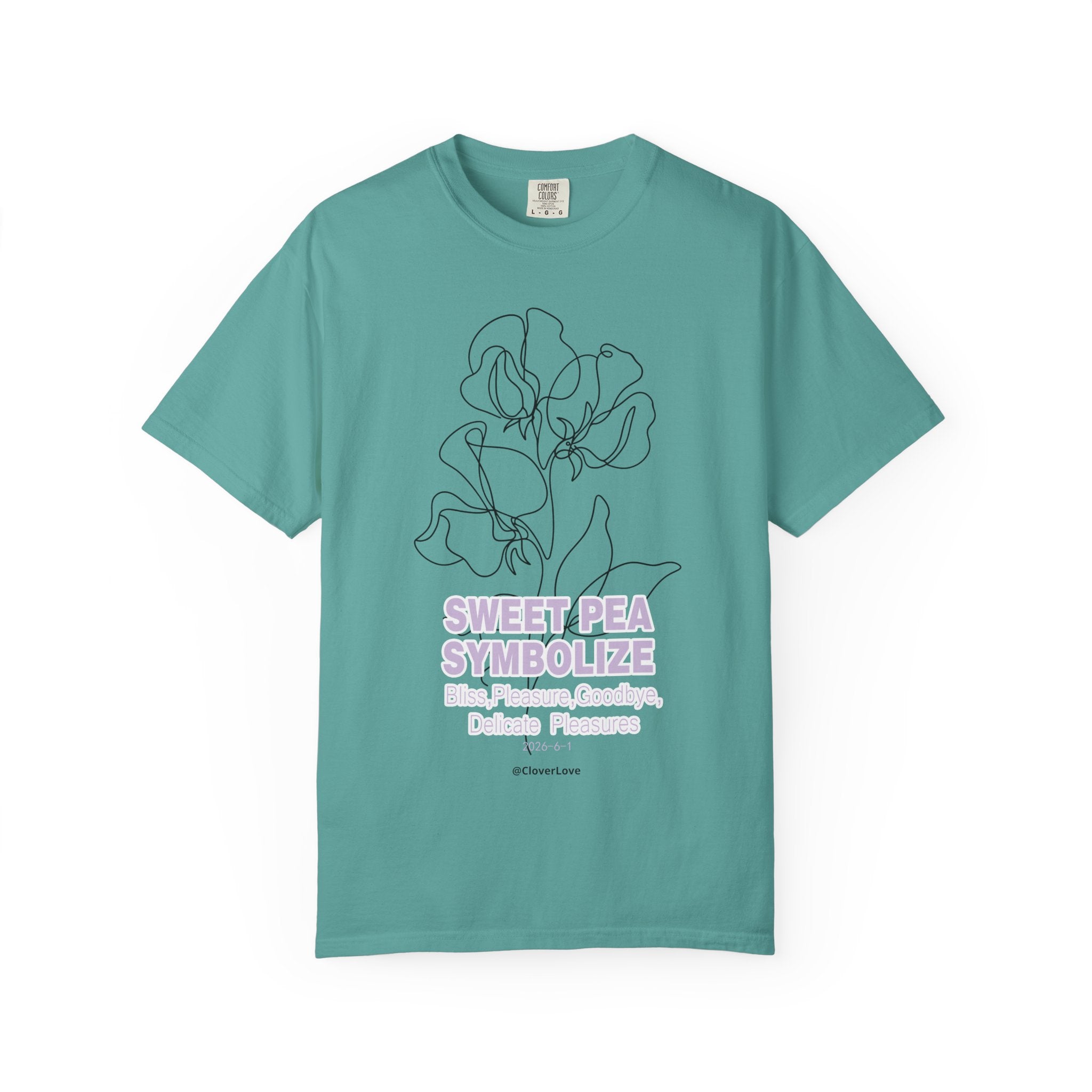 Sweet Pea Flower T-Shirt - Botanical Graphic Shirt for Flower Lovers