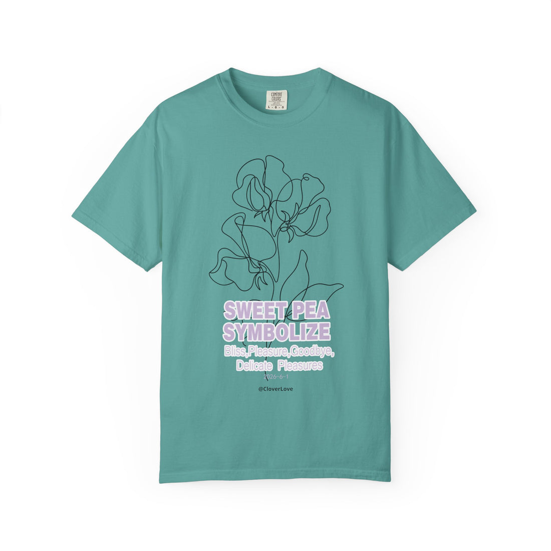 Sweet Pea Flower T-Shirt - Botanical Graphic Shirt for Flower Lovers