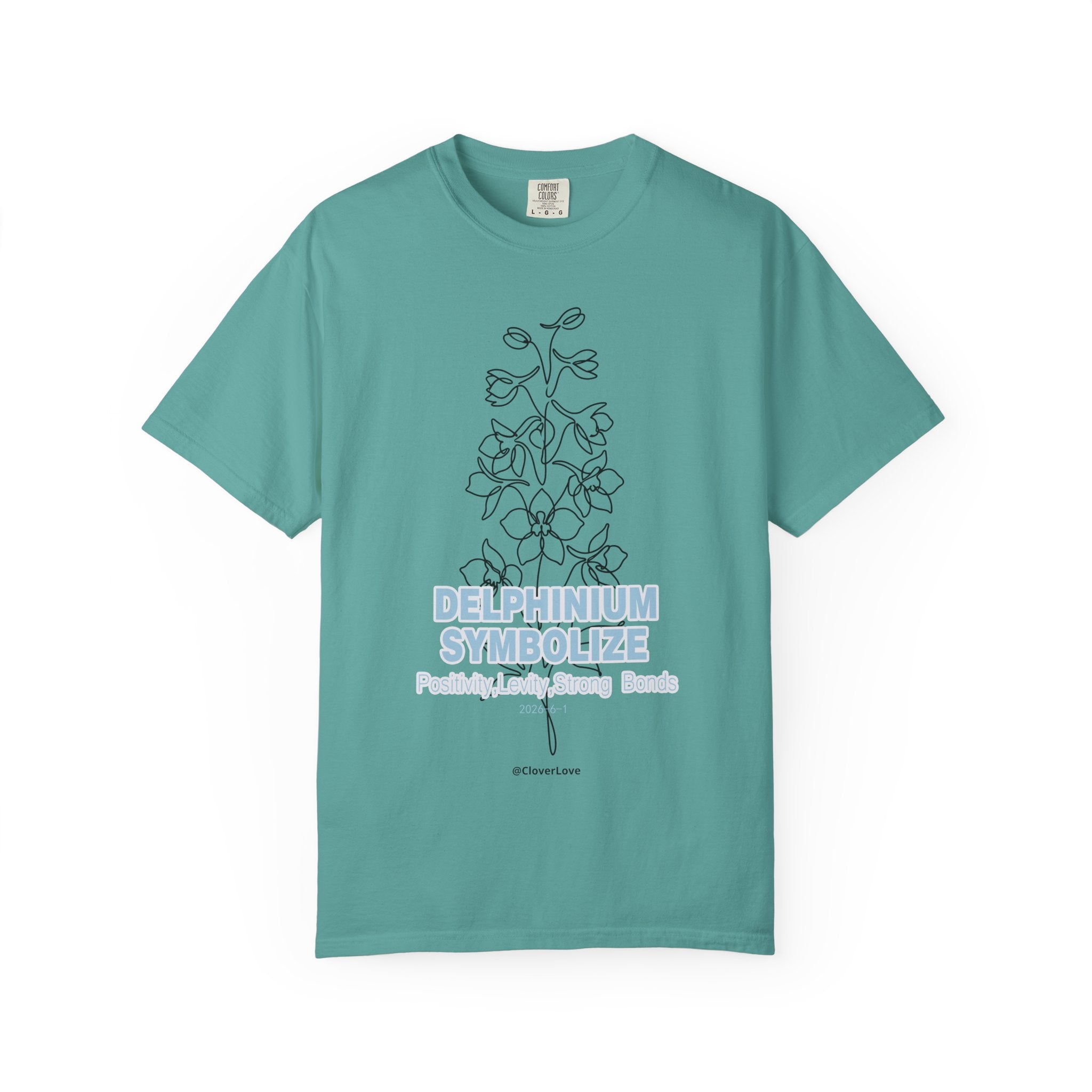 Delphinium Flower T-Shirt - Botanical Graphic Shirt for Flower Lovers